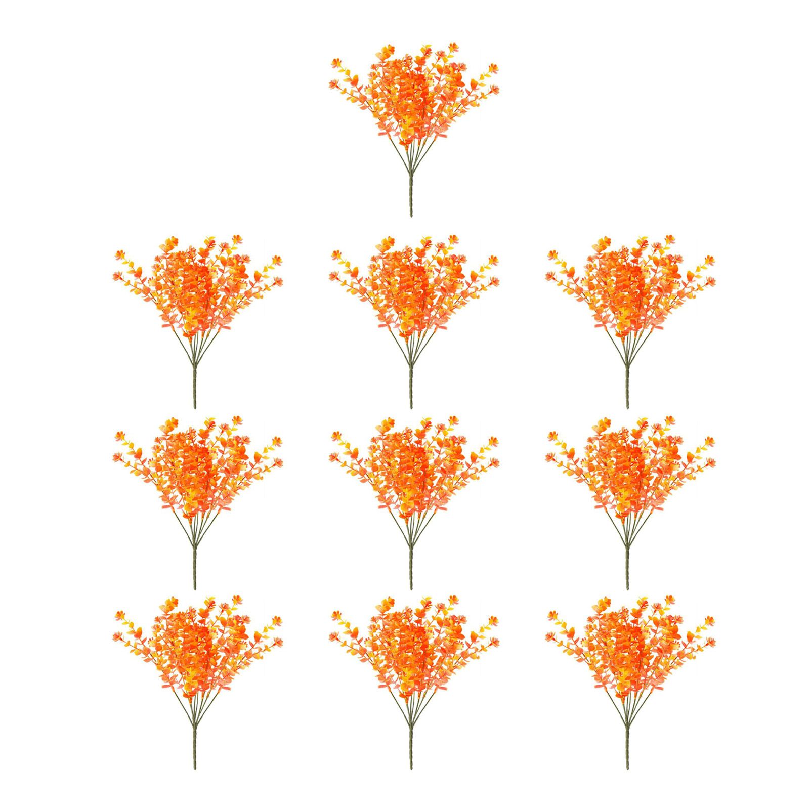 10 Pcs Artificial Fall Eucalyptus Decor 7 Fork Plastic Artificial Eucalyptus view 4