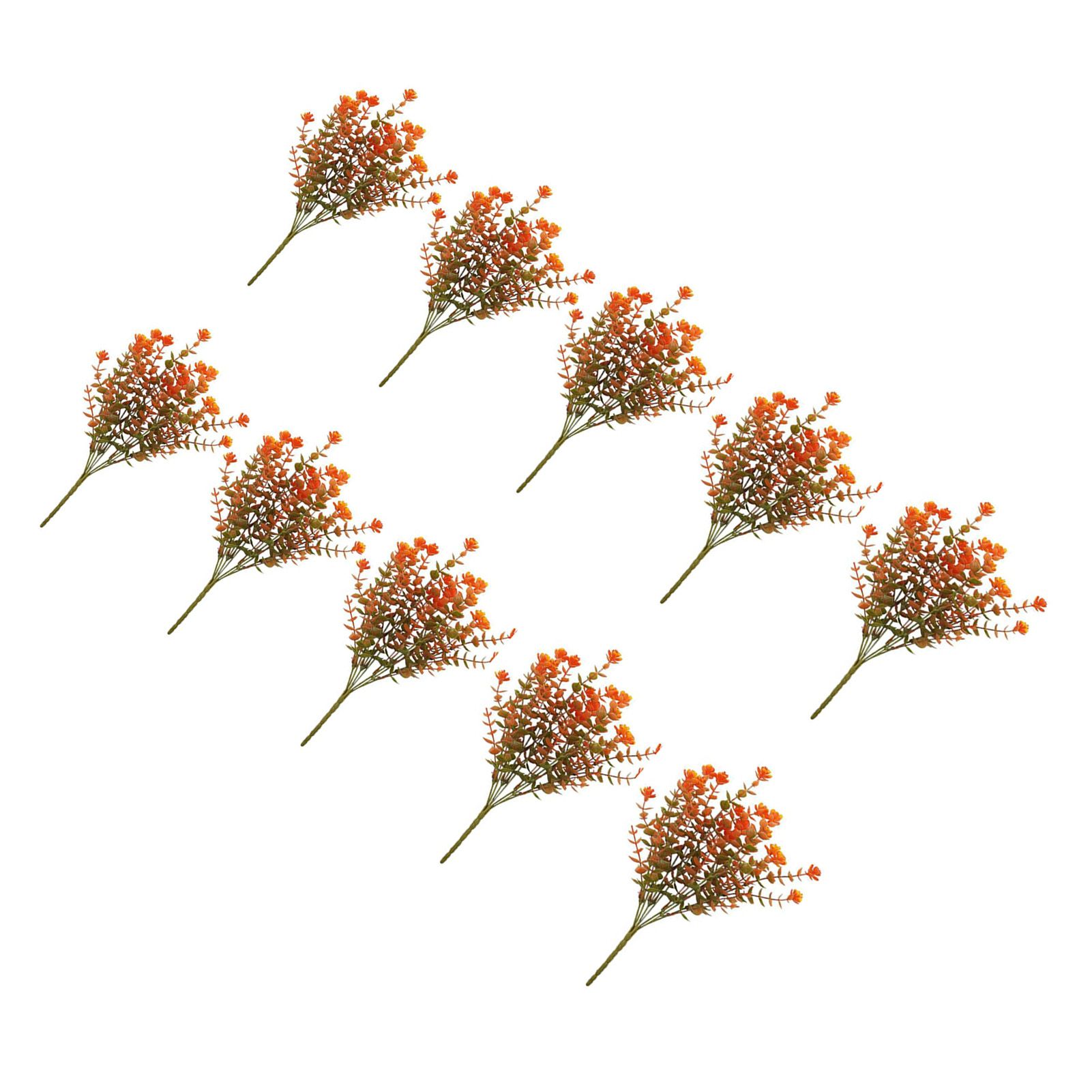 10 Pcs Artificial Fall Eucalyptus Decor 7 Fork Plastic Artificial Eucalyptus — image 1