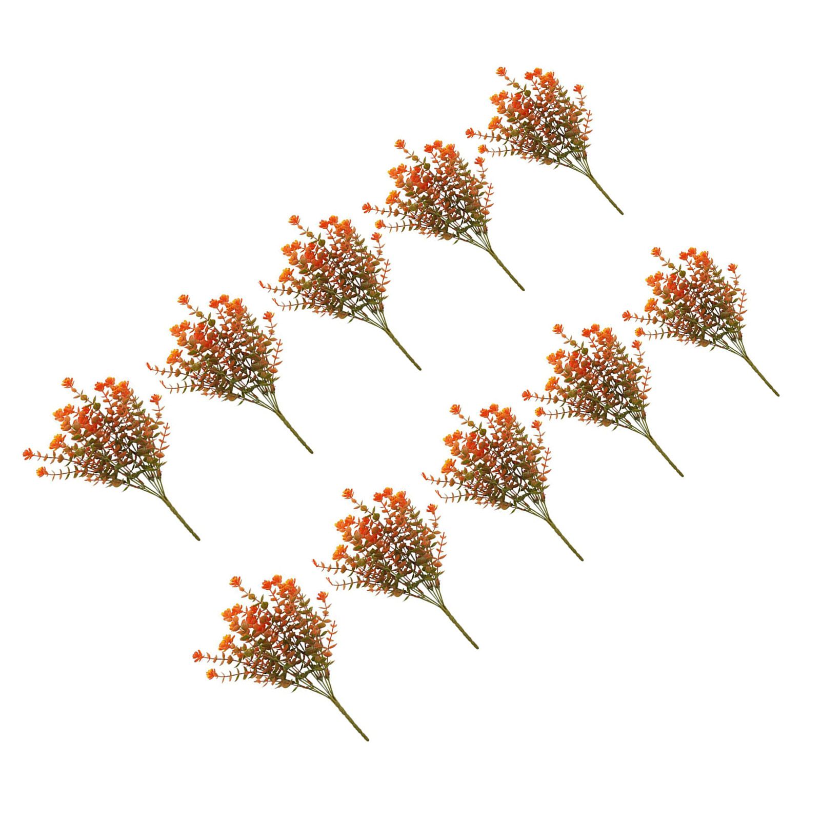 10 Pcs Artificial Fall Eucalyptus Decor 7 Fork Plastic Artificial Eucalyptus view 4
