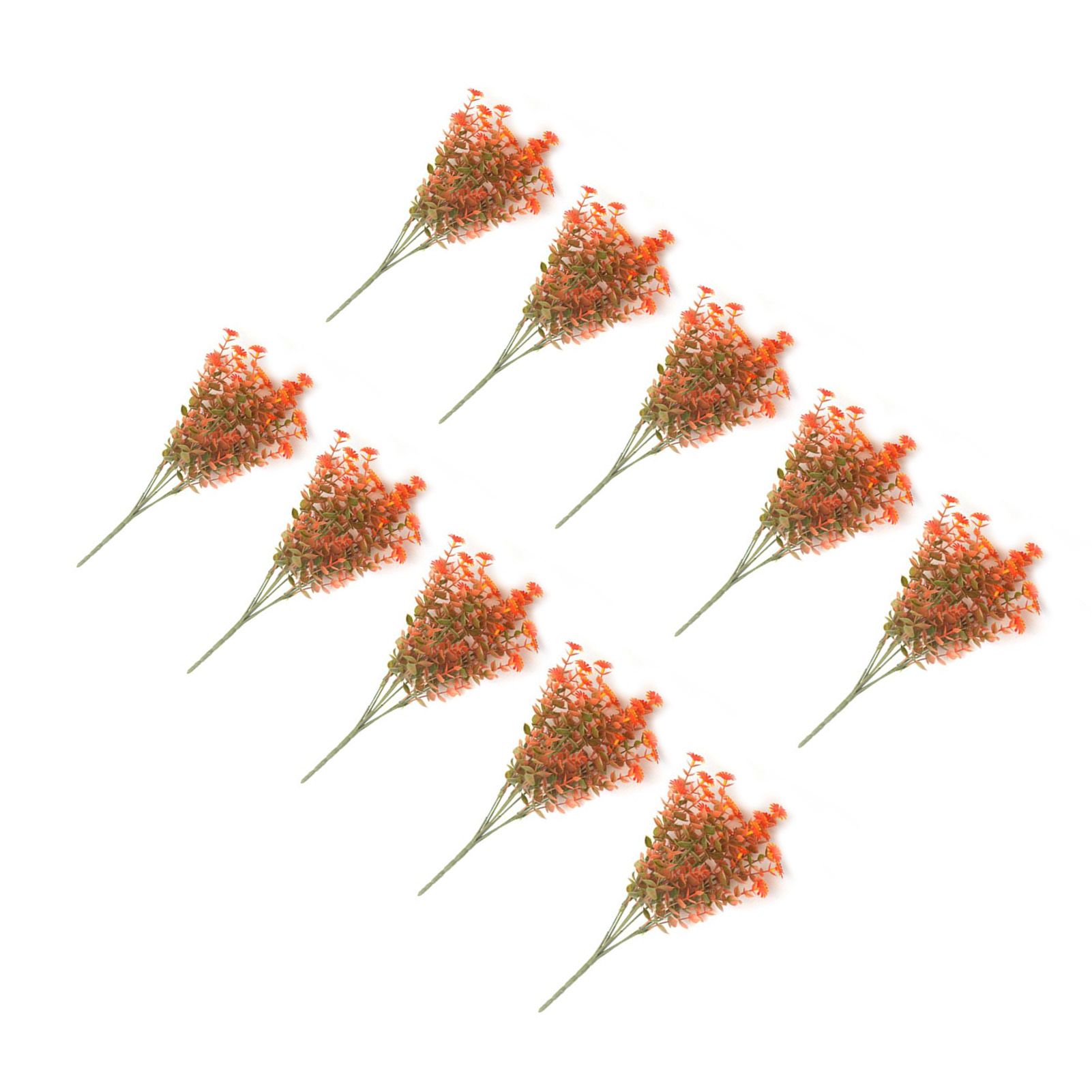 10 Pcs Artificial Fall Eucalyptus Decor 7 Fork Plastic Artificial Eucalyptus — image 1