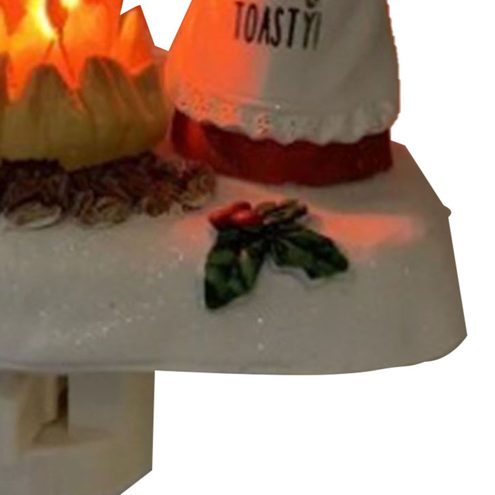 Xmas Night Light Flickering Campfire Effect Resin Plug In Night Lamp Holiday view 2