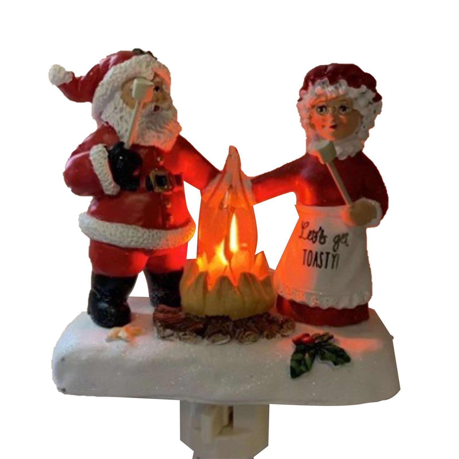Xmas Night Light Flickering Campfire Effect Resin Plug In Night Lamp Holiday view 3