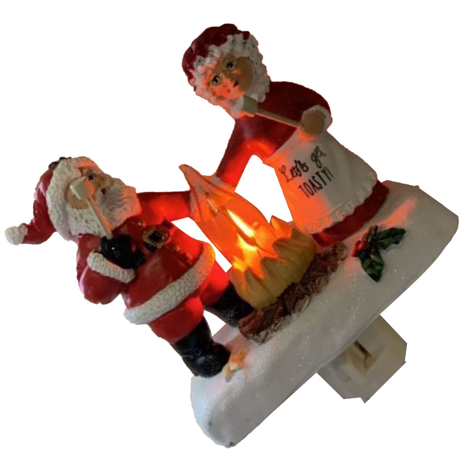 Xmas Night Light Flickering Campfire Effect Resin Plug In Night Lamp Holiday view 9