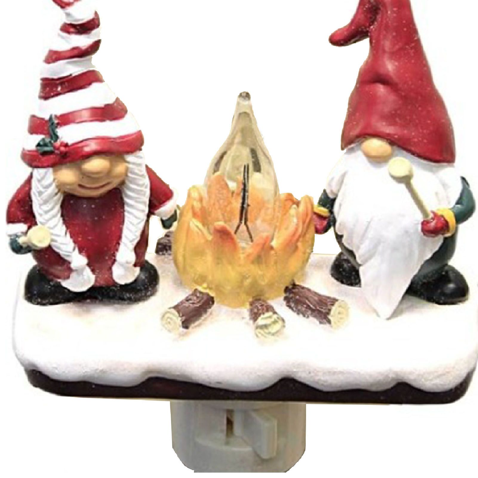 Xmas Night Light Flickering Campfire Effect Resin Plug In Night Lamp Holiday view 3