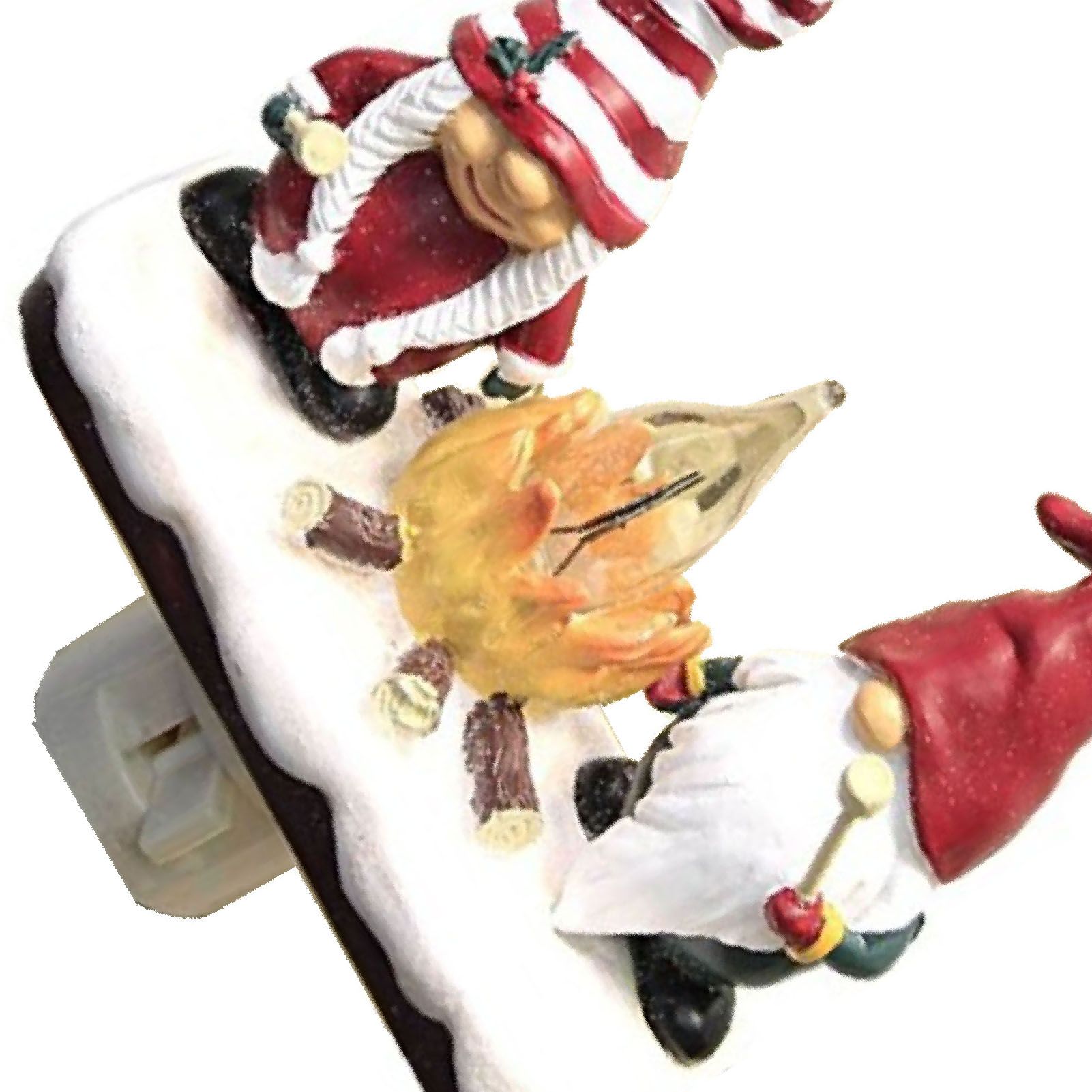Xmas Night Light Flickering Campfire Effect Resin Plug In Night Lamp Holiday view 4