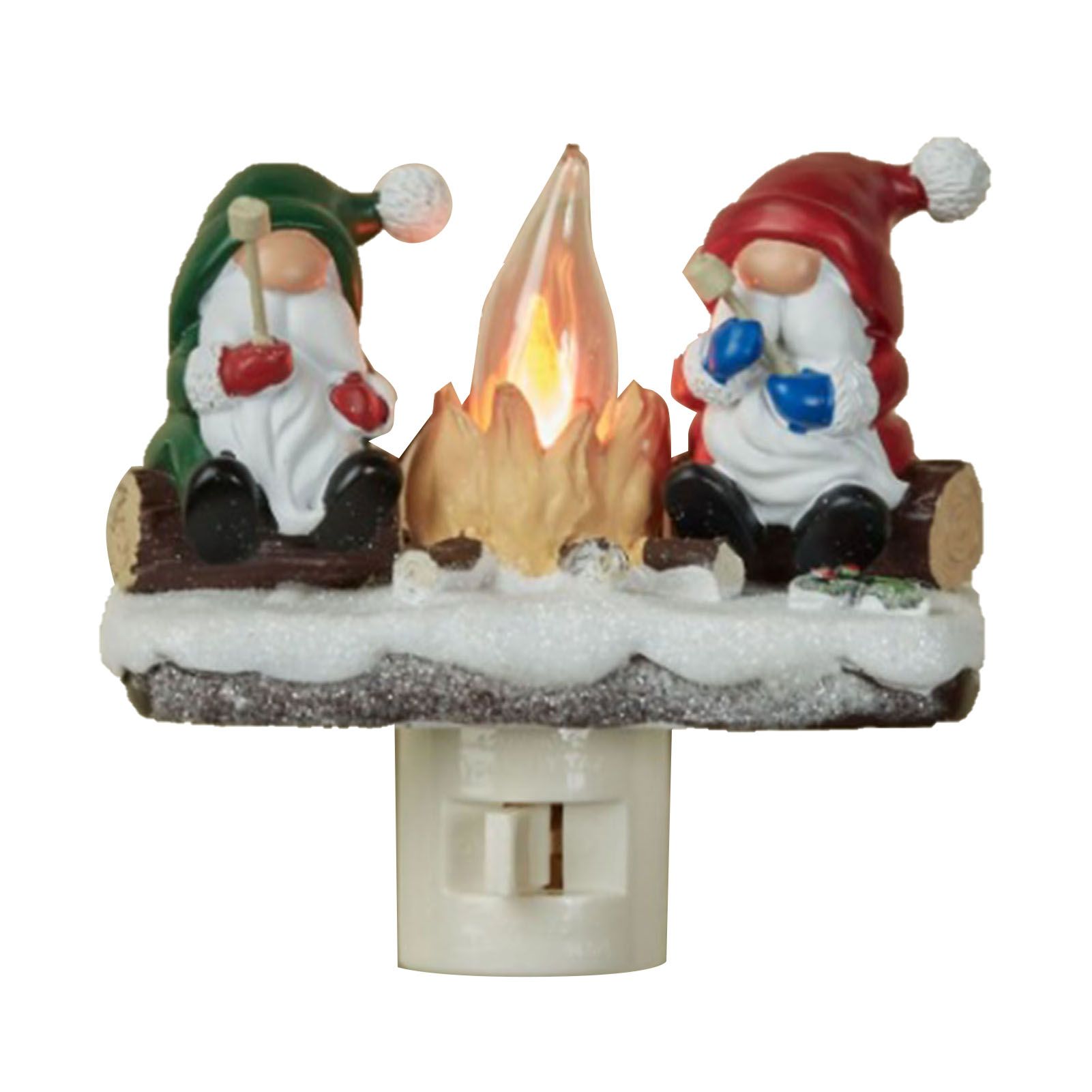 Xmas Night Light Flickering Campfire Effect Resin Plug In Night Lamp Holiday view 3