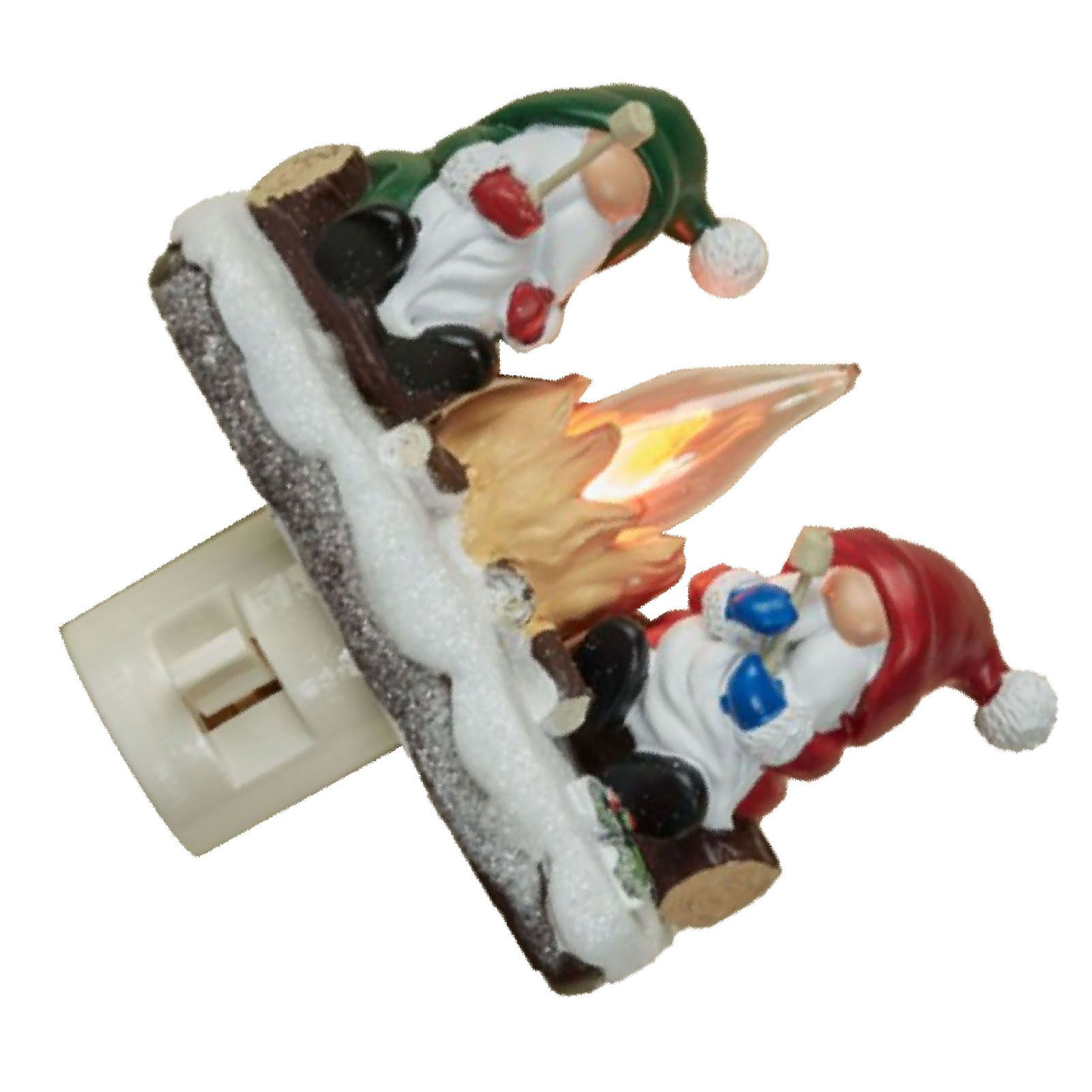 Xmas Night Light Flickering Campfire Effect Resin Plug In Night Lamp Holiday view 4
