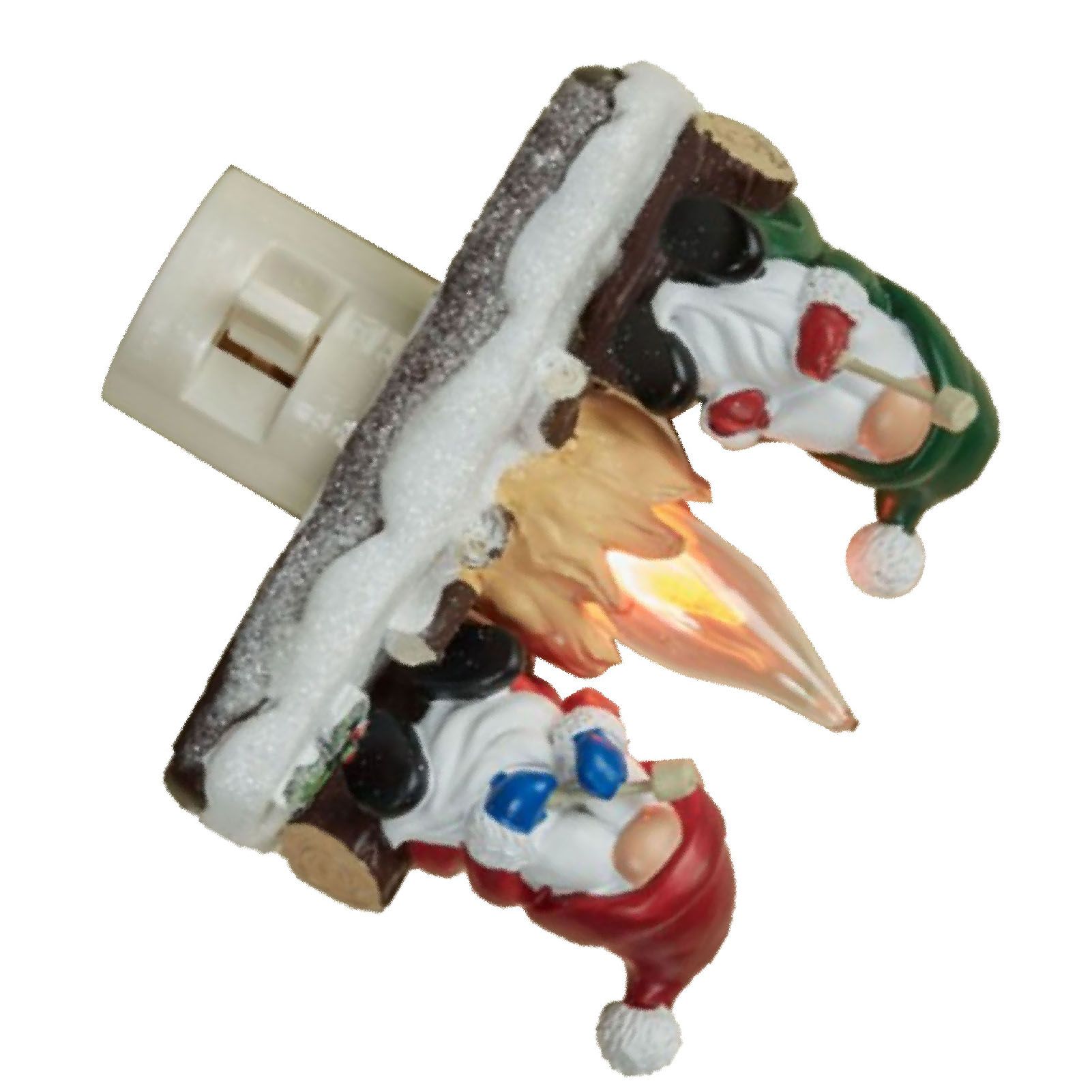 Xmas Night Light Flickering Campfire Effect Resin Plug In Night Lamp Holiday view 6