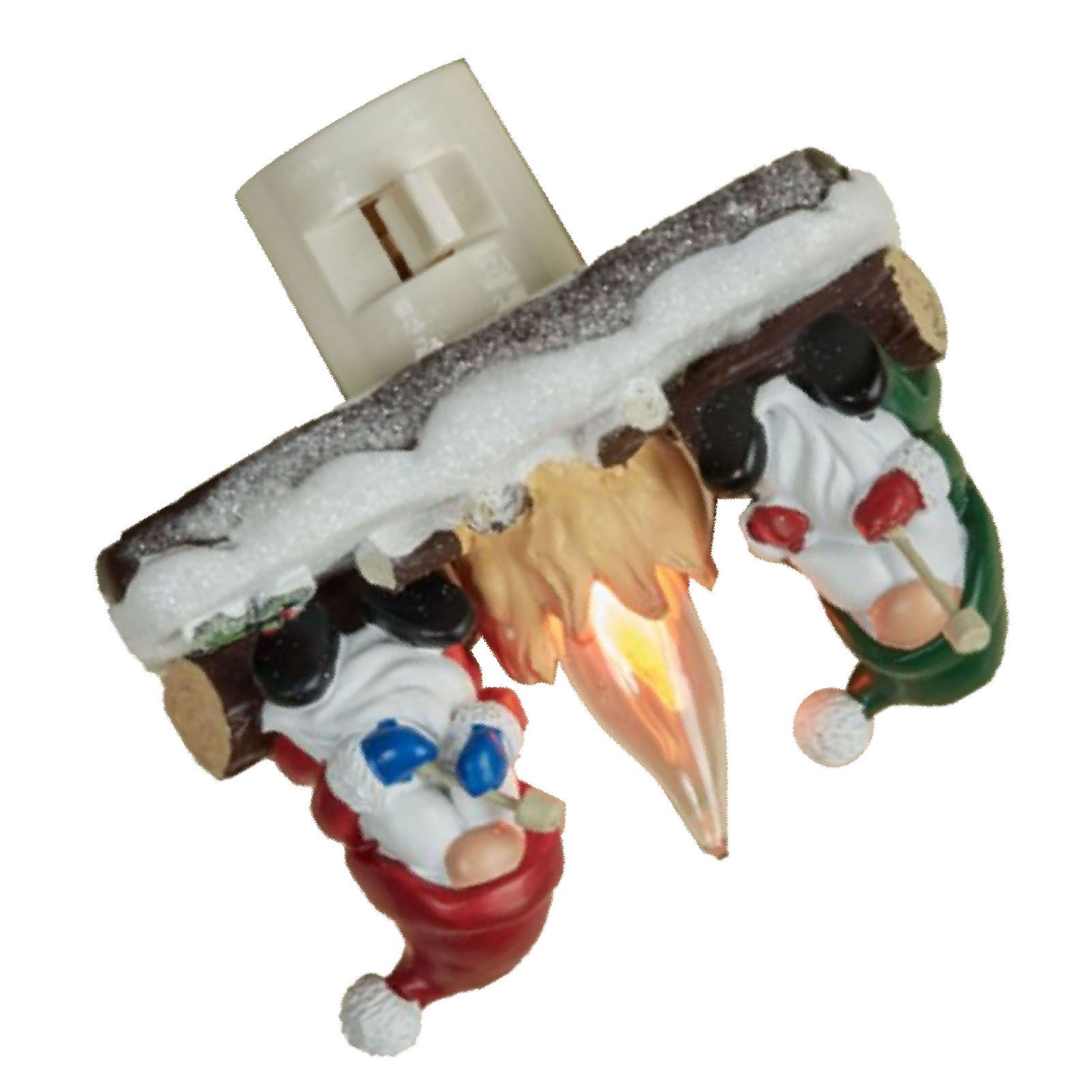 Xmas Night Light Flickering Campfire Effect Resin Plug In Night Lamp Holiday view 8