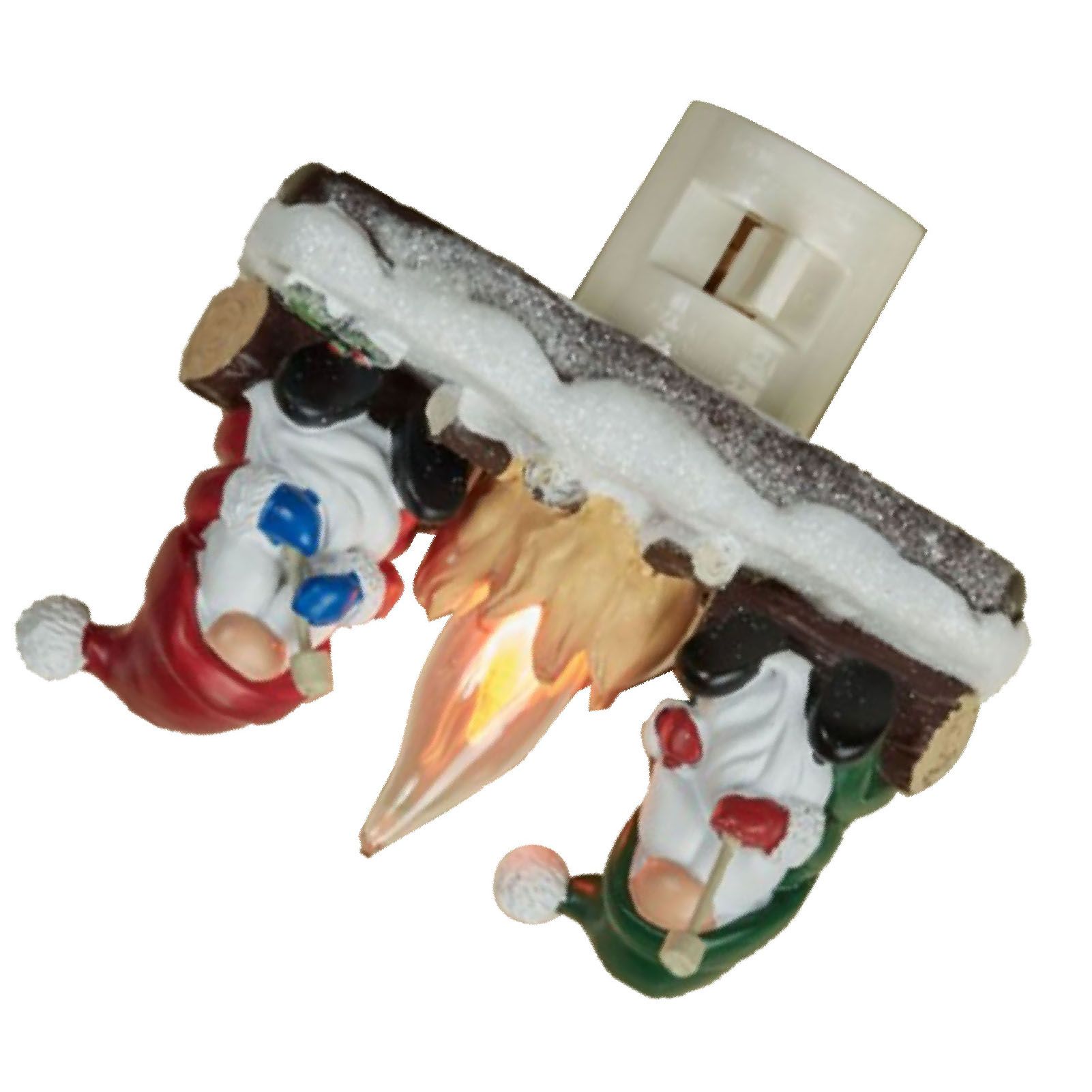 Xmas Night Light Flickering Campfire Effect Resin Plug In Night Lamp Holiday view 9