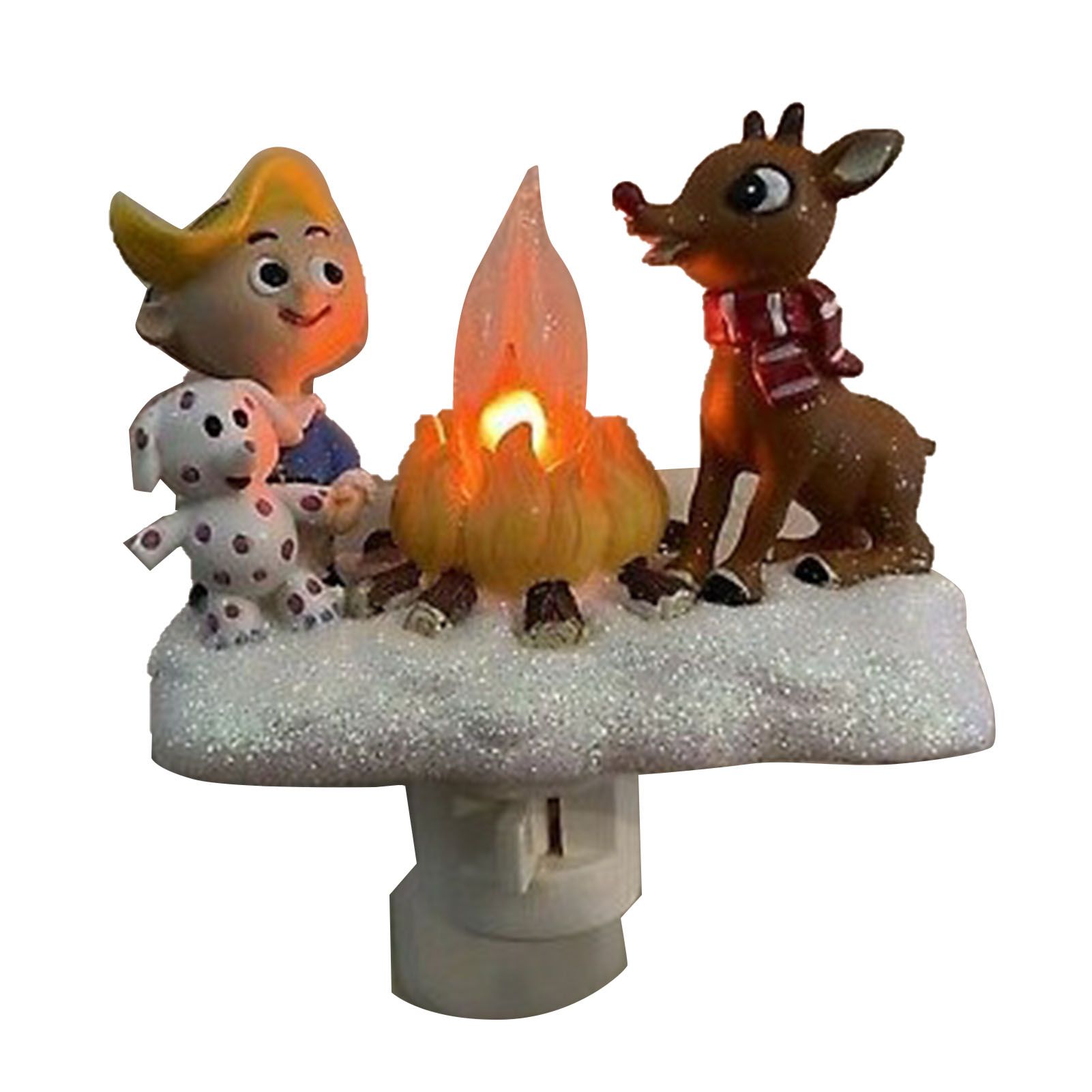 Xmas Night Light Flickering Campfire Effect Resin Plug In Night Lamp Holiday view 3