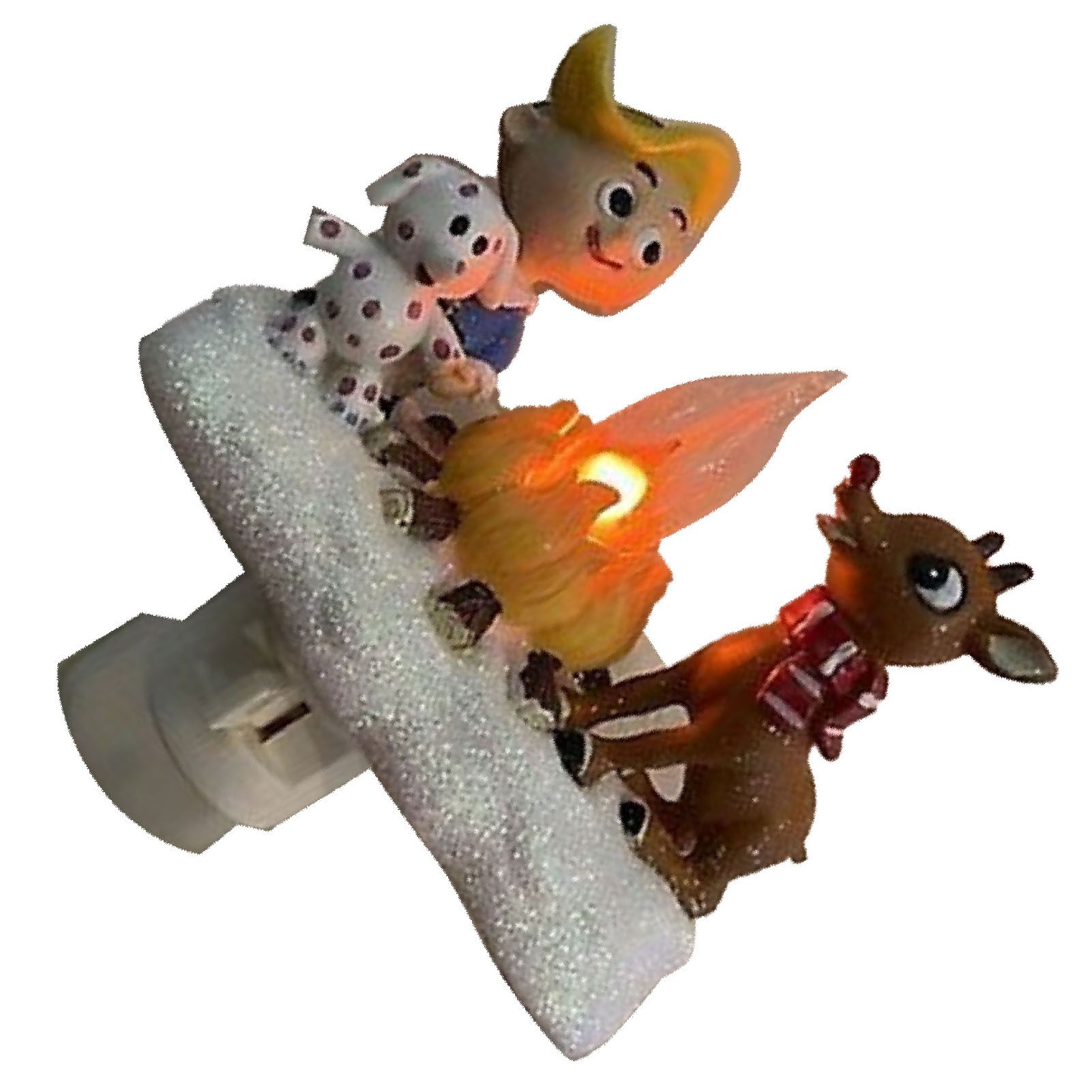 Xmas Night Light Flickering Campfire Effect Resin Plug In Night Lamp Holiday view 4
