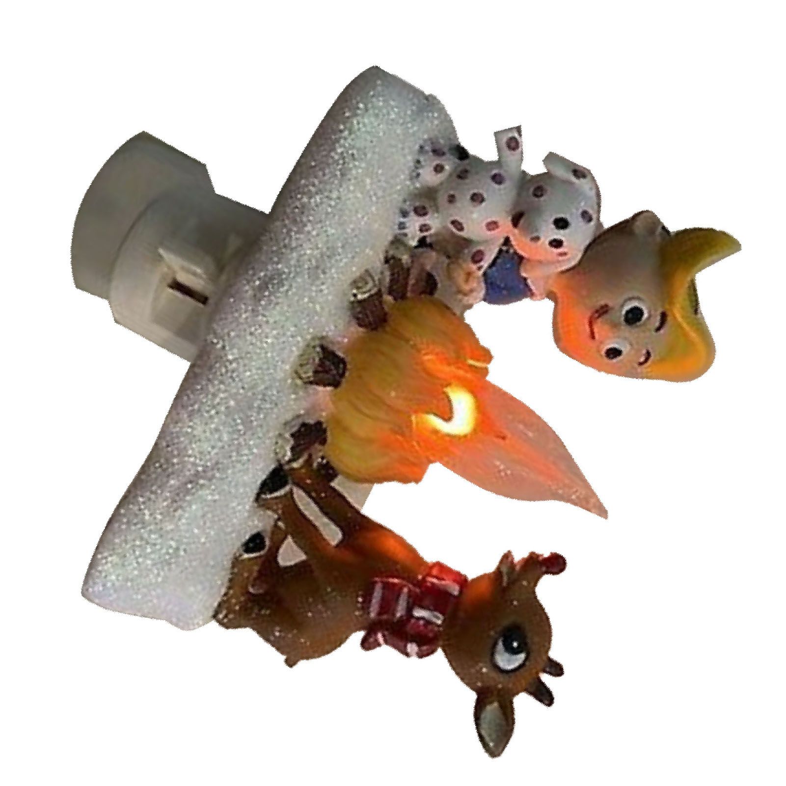 Xmas Night Light Flickering Campfire Effect Resin Plug In Night Lamp Holiday view 6