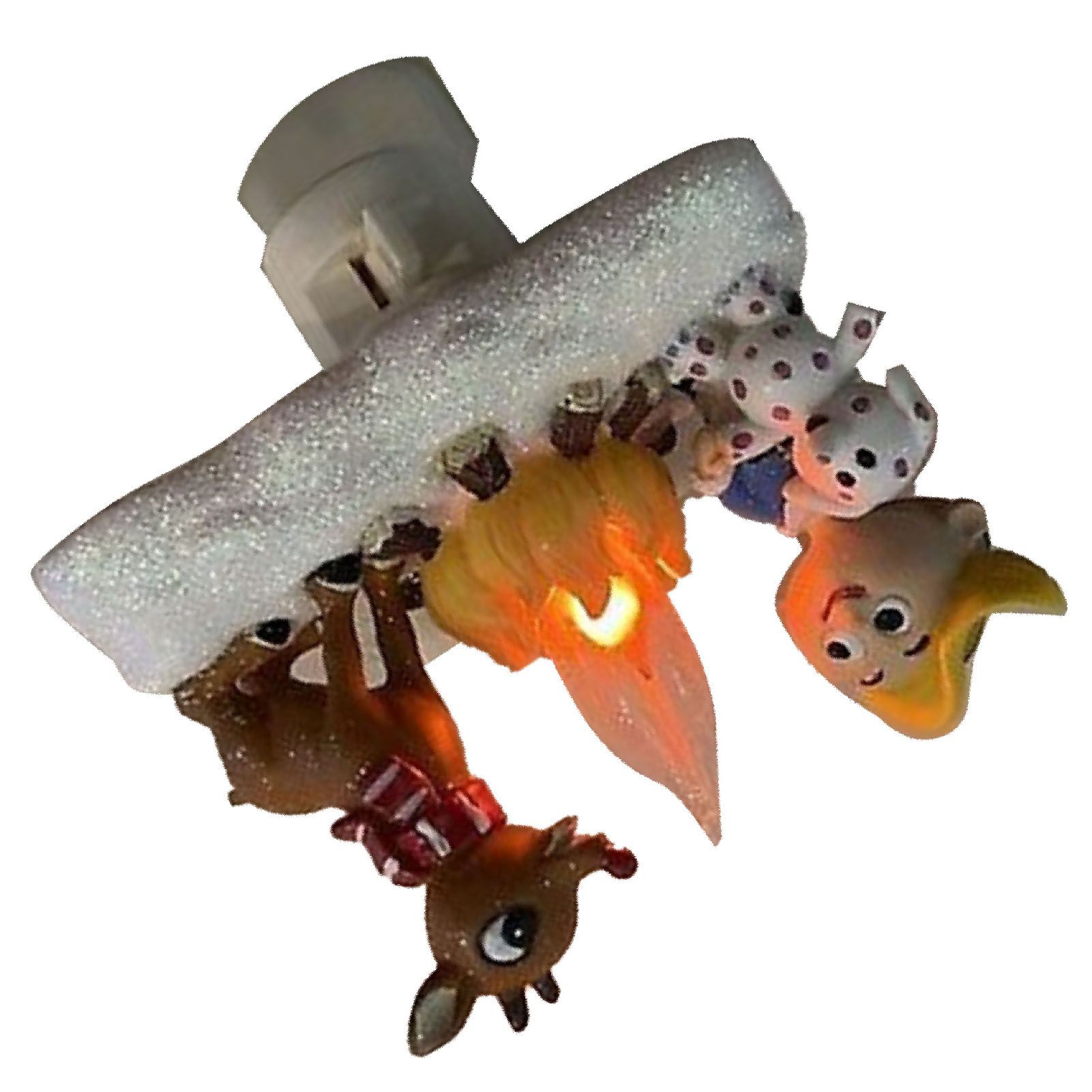 Xmas Night Light Flickering Campfire Effect Resin Plug In Night Lamp Holiday view 8