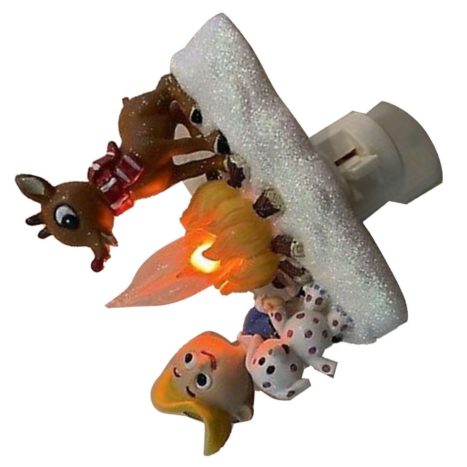 Xmas Night Light Flickering Campfire Effect Resin Plug In Night Lamp Holiday view 9