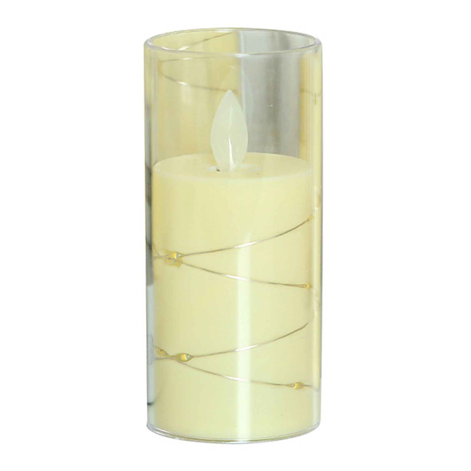 3Pcs Flameless Candle Acrylic Battery Operated Realistic LED Candle for view 2