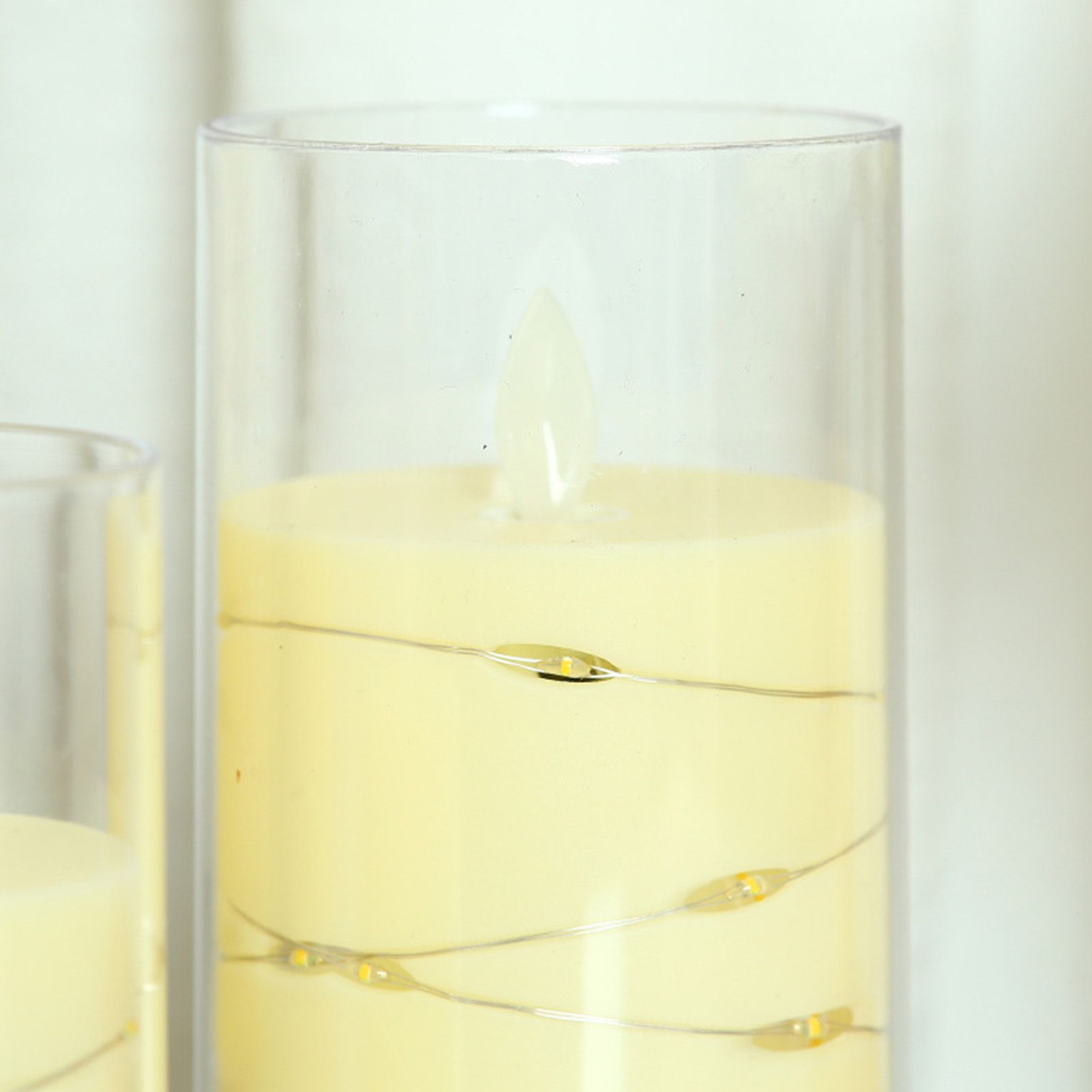 3Pcs Flameless Candle Acrylic Battery Operated Realistic LED Candle for view 5