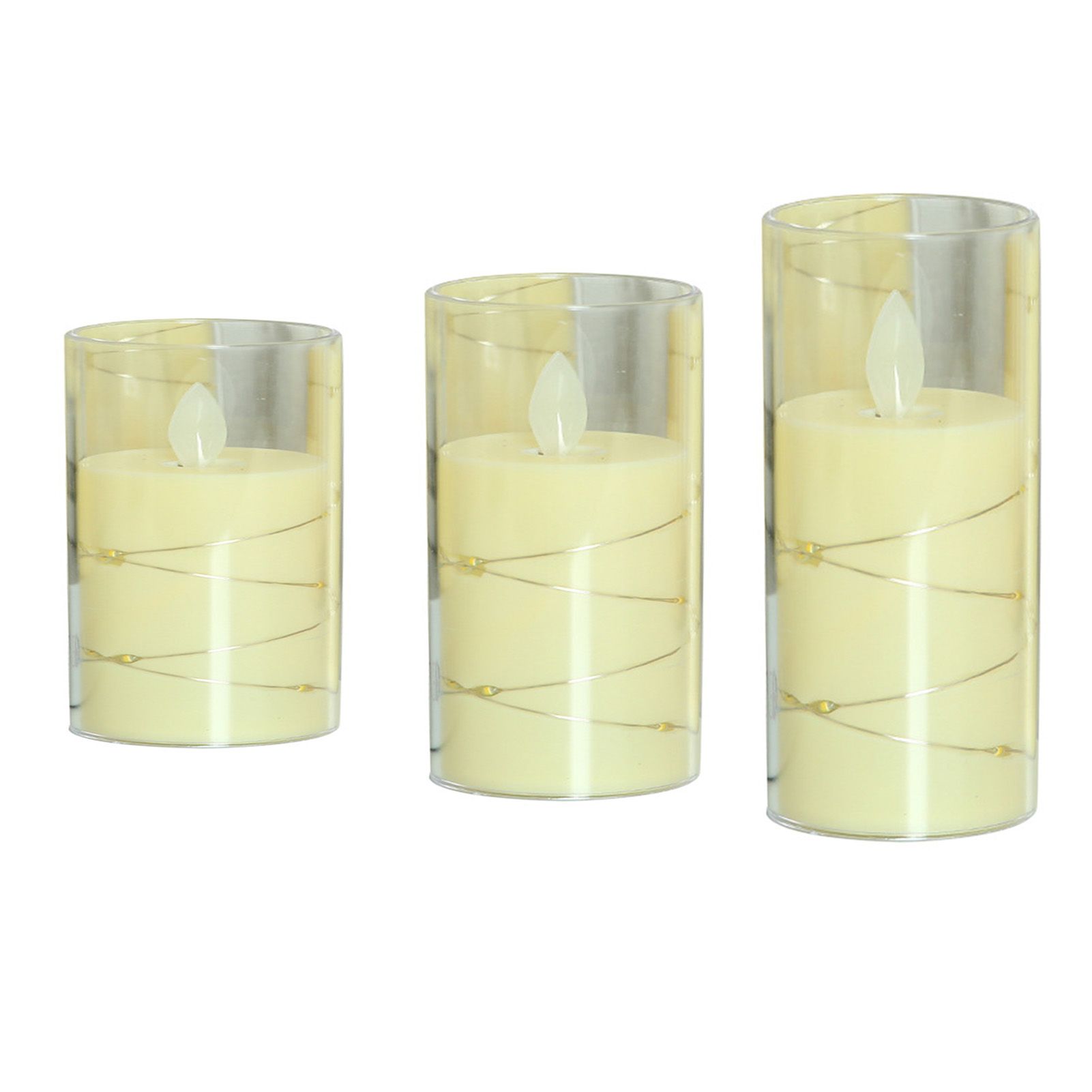 3Pcs Flameless Candle Acrylic Battery Operated Realistic LED Candle for view 4