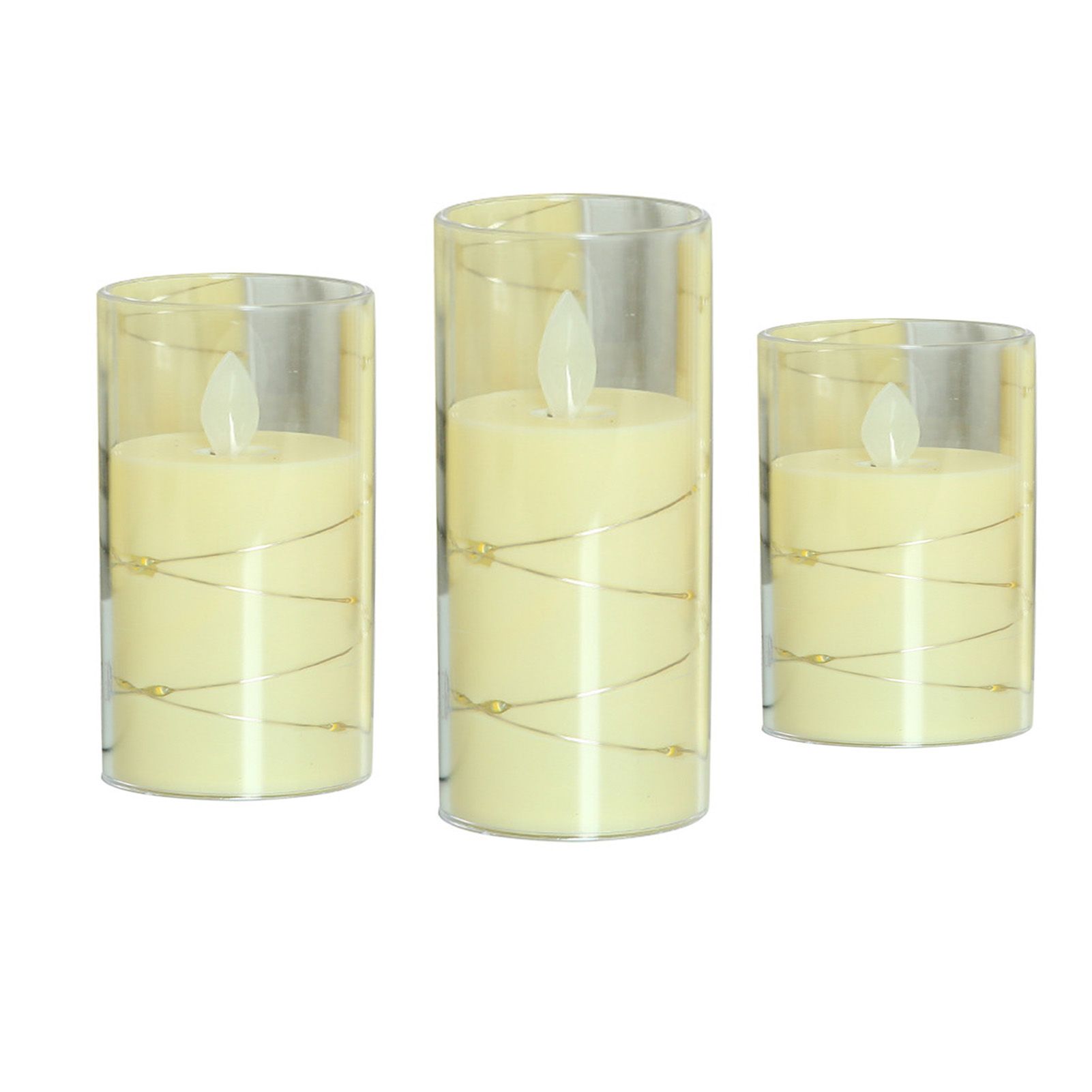 3Pcs Flameless Candle Acrylic Battery Operated Realistic LED Candle for view 6