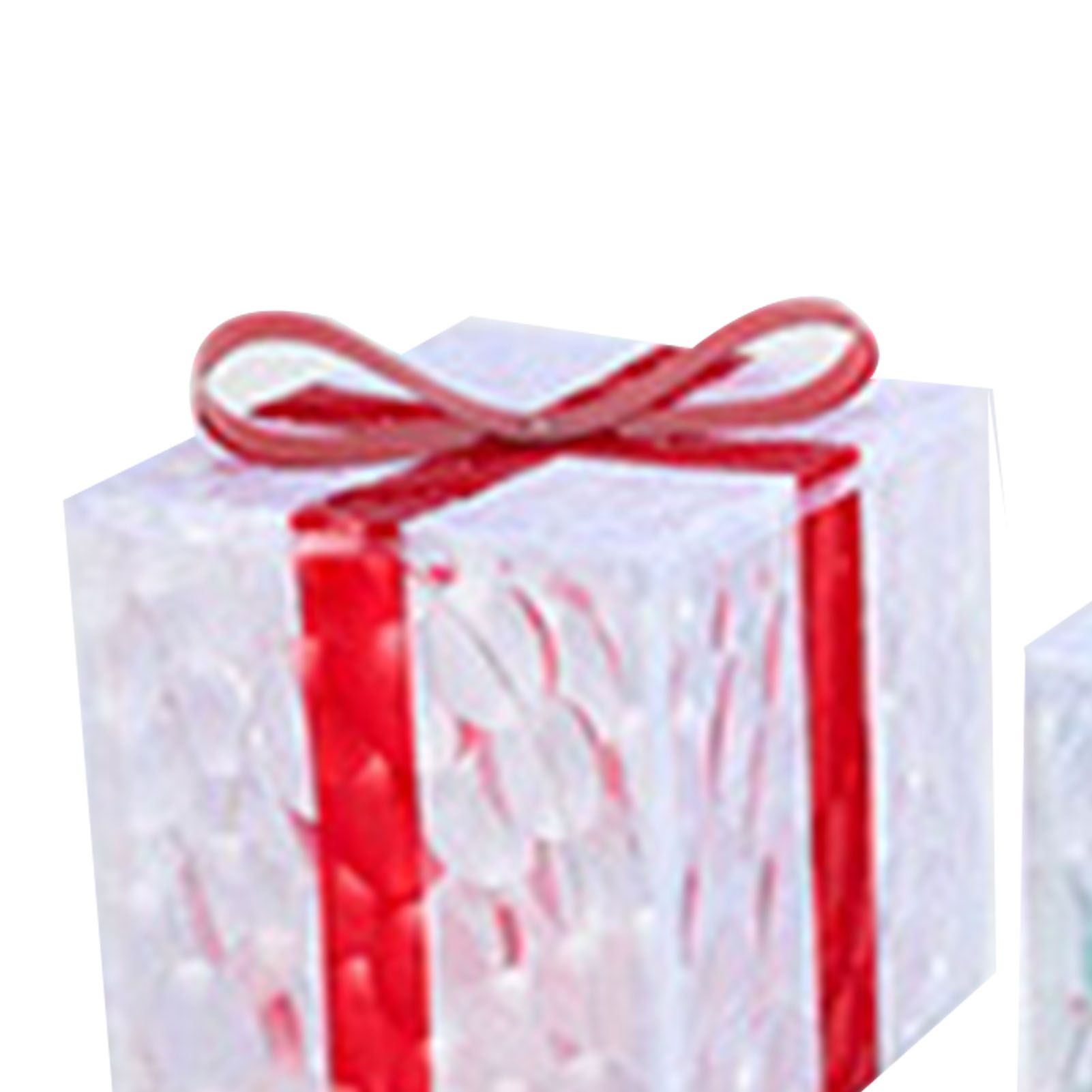 3 Pieces Clear Present Boxes with Light String Transparent Gifts Box Ornaments view 2