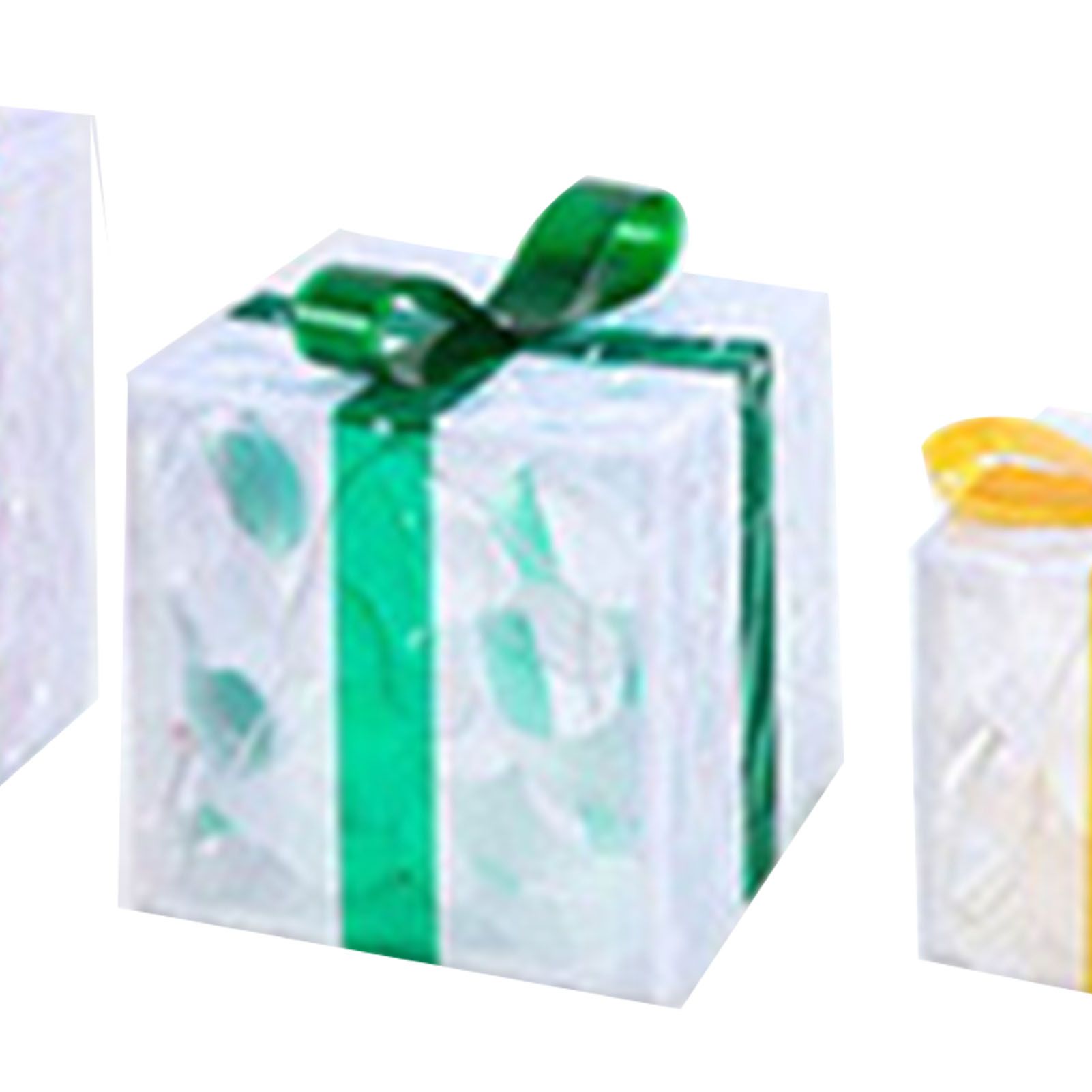 3 Pieces Clear Present Boxes with Light String Transparent Gifts Box Ornaments view 5