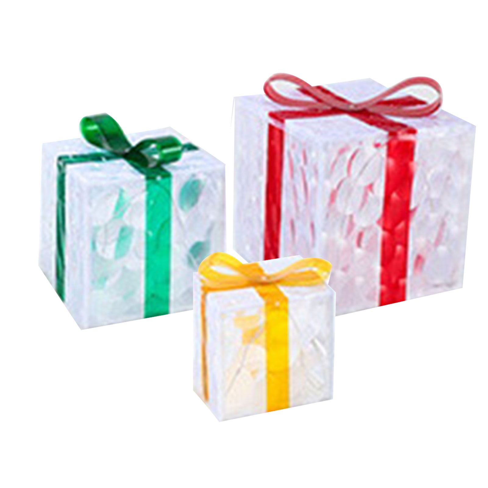 3 Pieces Clear Present Boxes with Light String Transparent Gifts Box Ornaments view 6