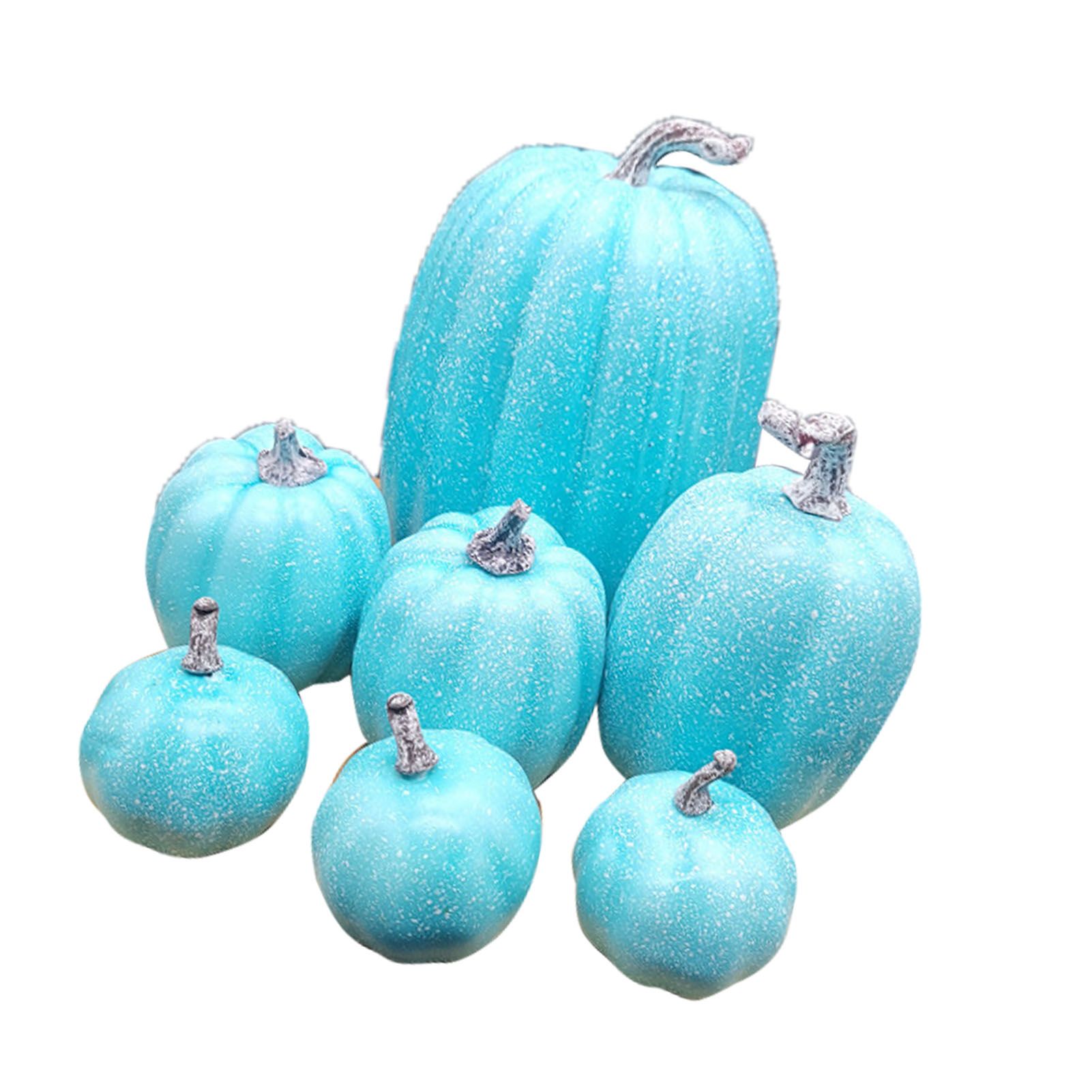 7 Pcs Artificial Pumpkin Cute Lifelike Foam Harvest Pumpkins for Autumn — image 1