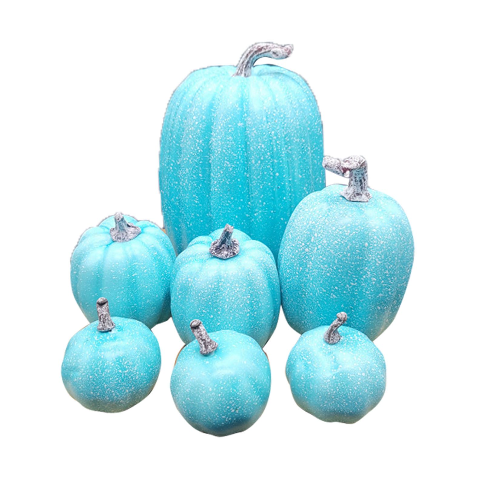 7 Pcs Artificial Pumpkin Cute Lifelike Foam Harvest Pumpkins for Autumn view 3