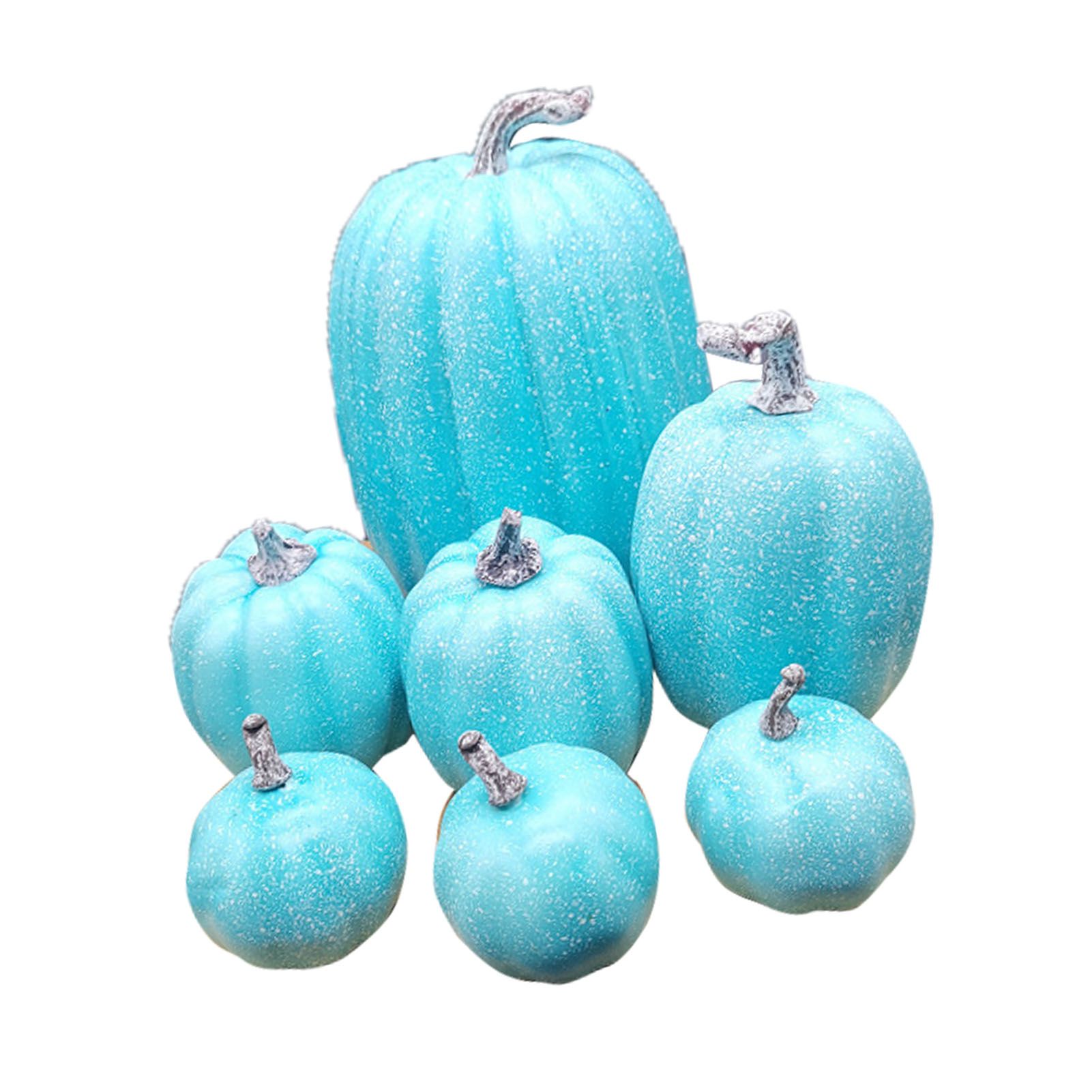 7 Pcs Artificial Pumpkin Cute Lifelike Foam Harvest Pumpkins for Autumn view 9