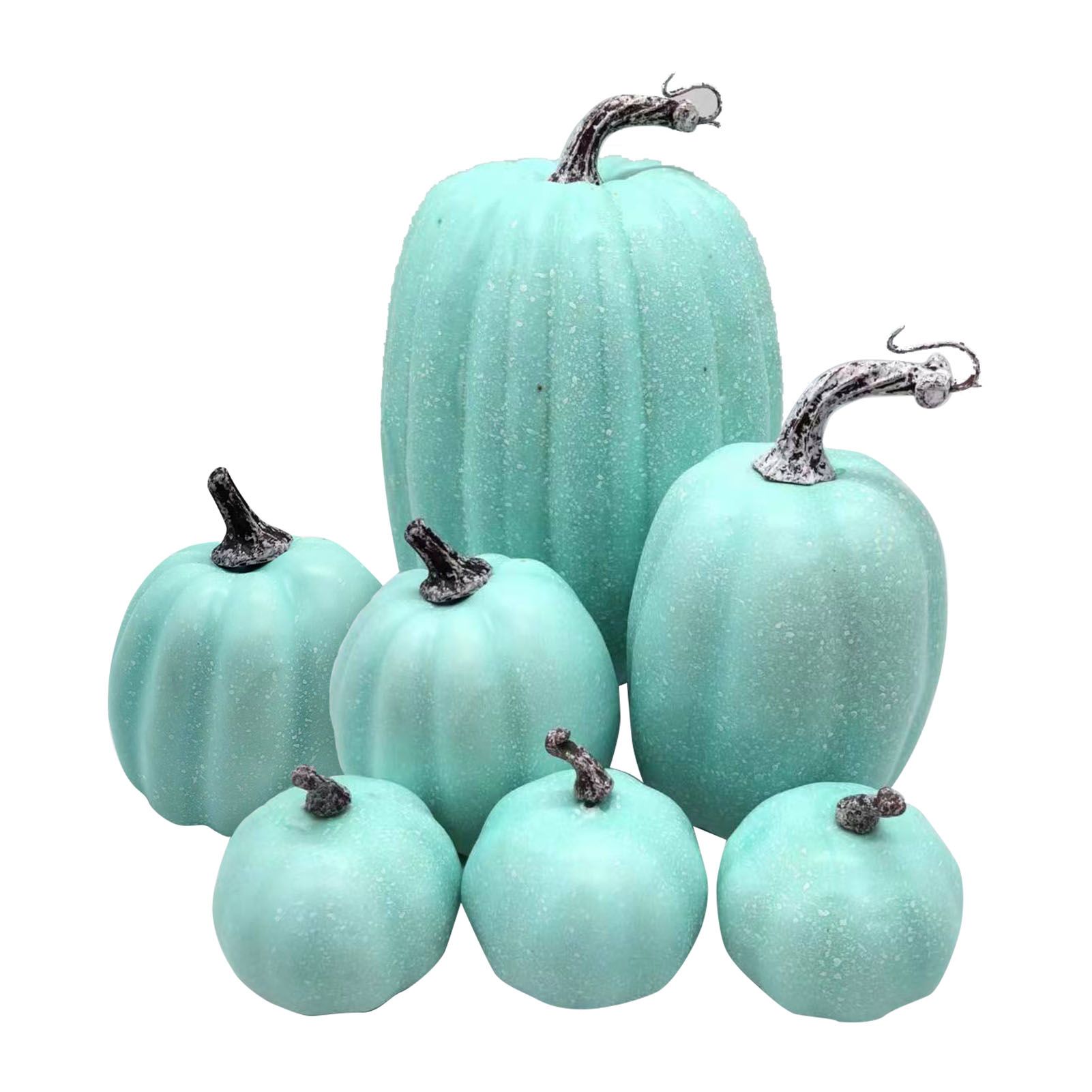7 Pcs Artificial Pumpkin Cute Lifelike Foam Harvest Pumpkins for Autumn view 3