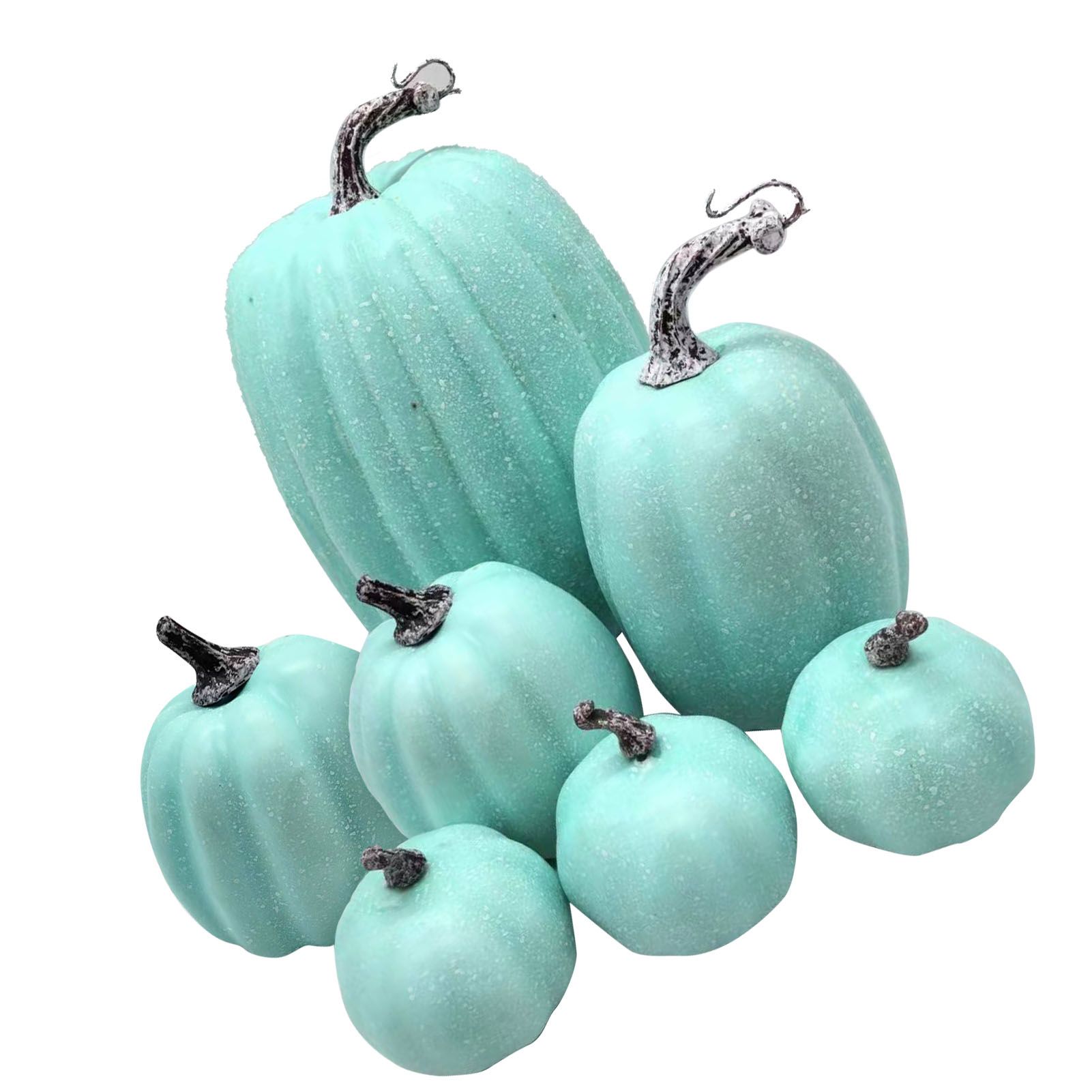 7 Pcs Artificial Pumpkin Cute Lifelike Foam Harvest Pumpkins for Autumn view 4