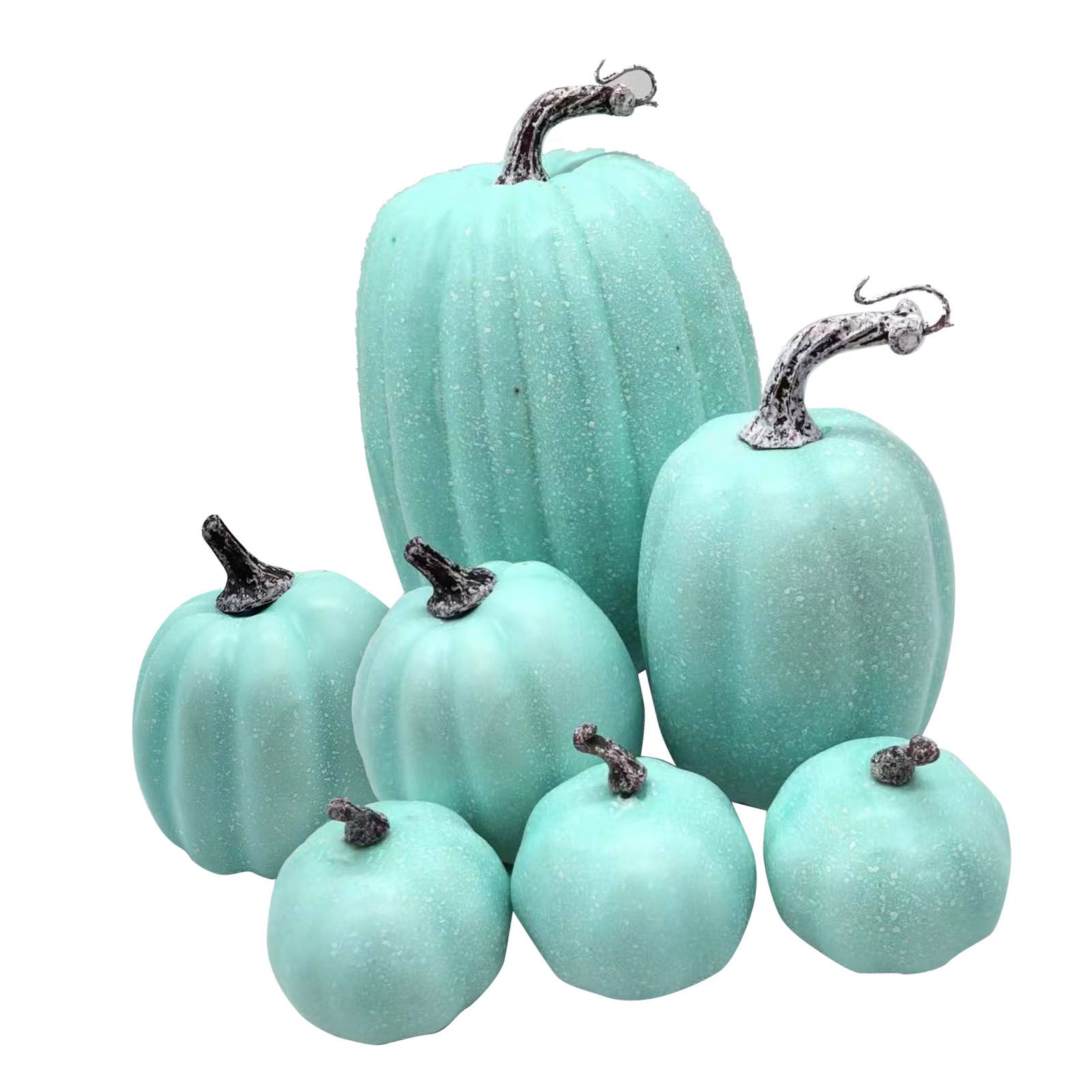 7 Pcs Artificial Pumpkin Cute Lifelike Foam Harvest Pumpkins for Autumn view 8