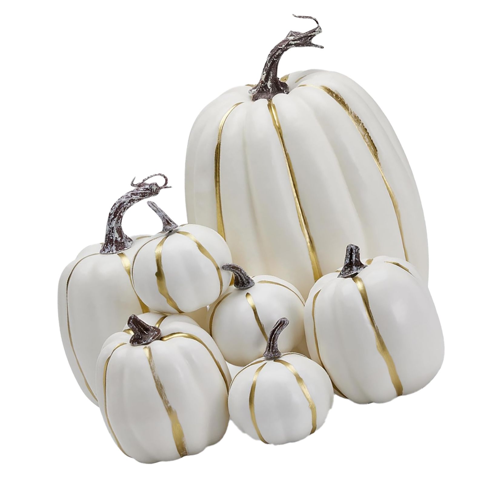 7PCS White Pumpkin Decoration Foam Pumpkin Props Decorative Artificial — image 1