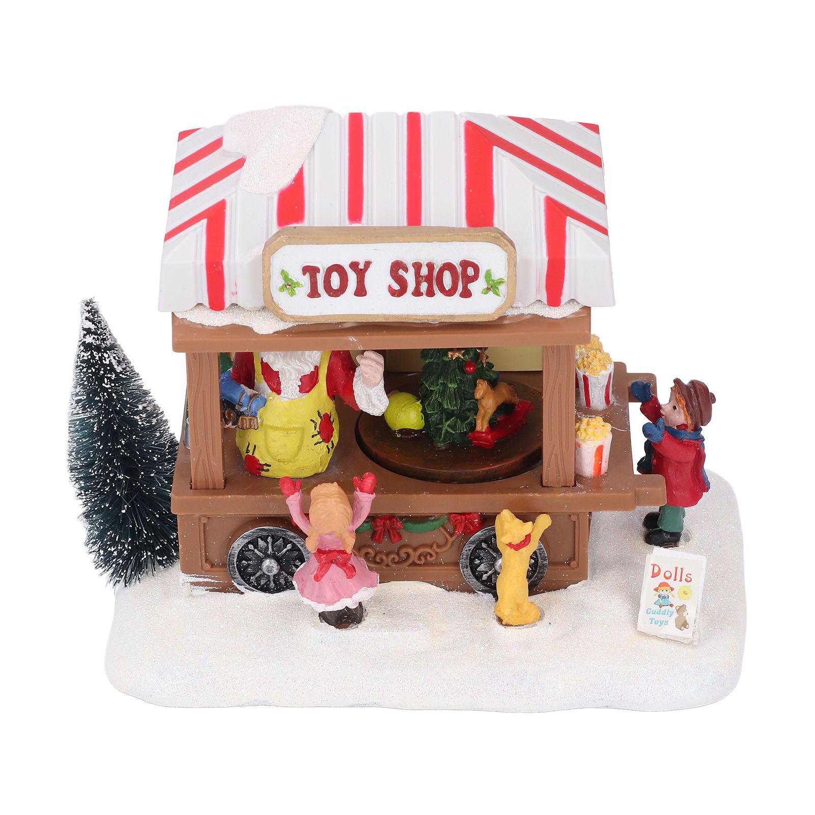 Xmas Music House Glowing Dining Car Music Box Desktop Decorative Ornament view 3