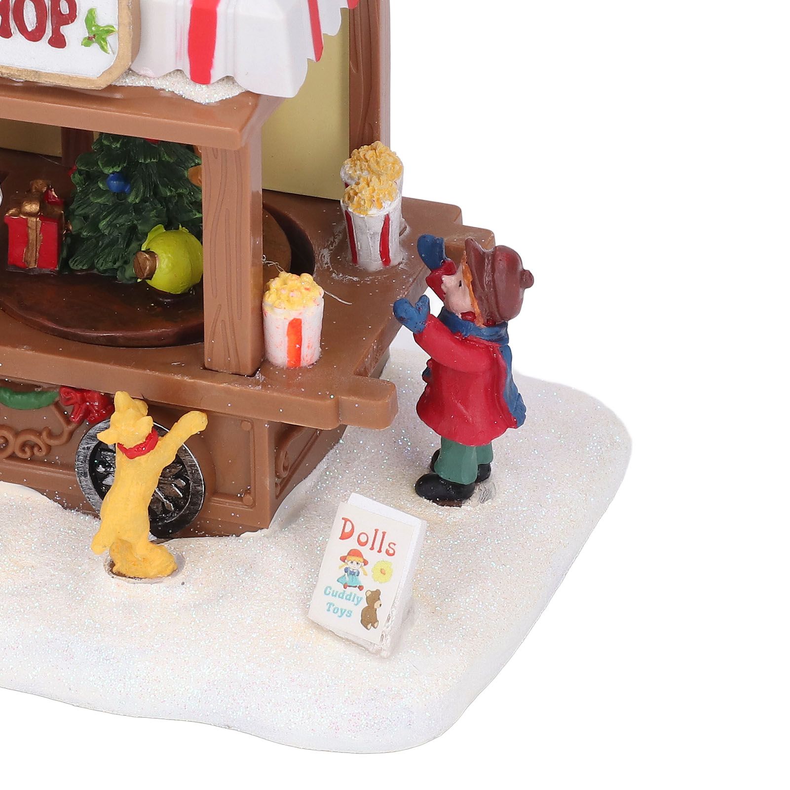 Xmas Music House Glowing Dining Car Music Box Desktop Decorative Ornament view 5