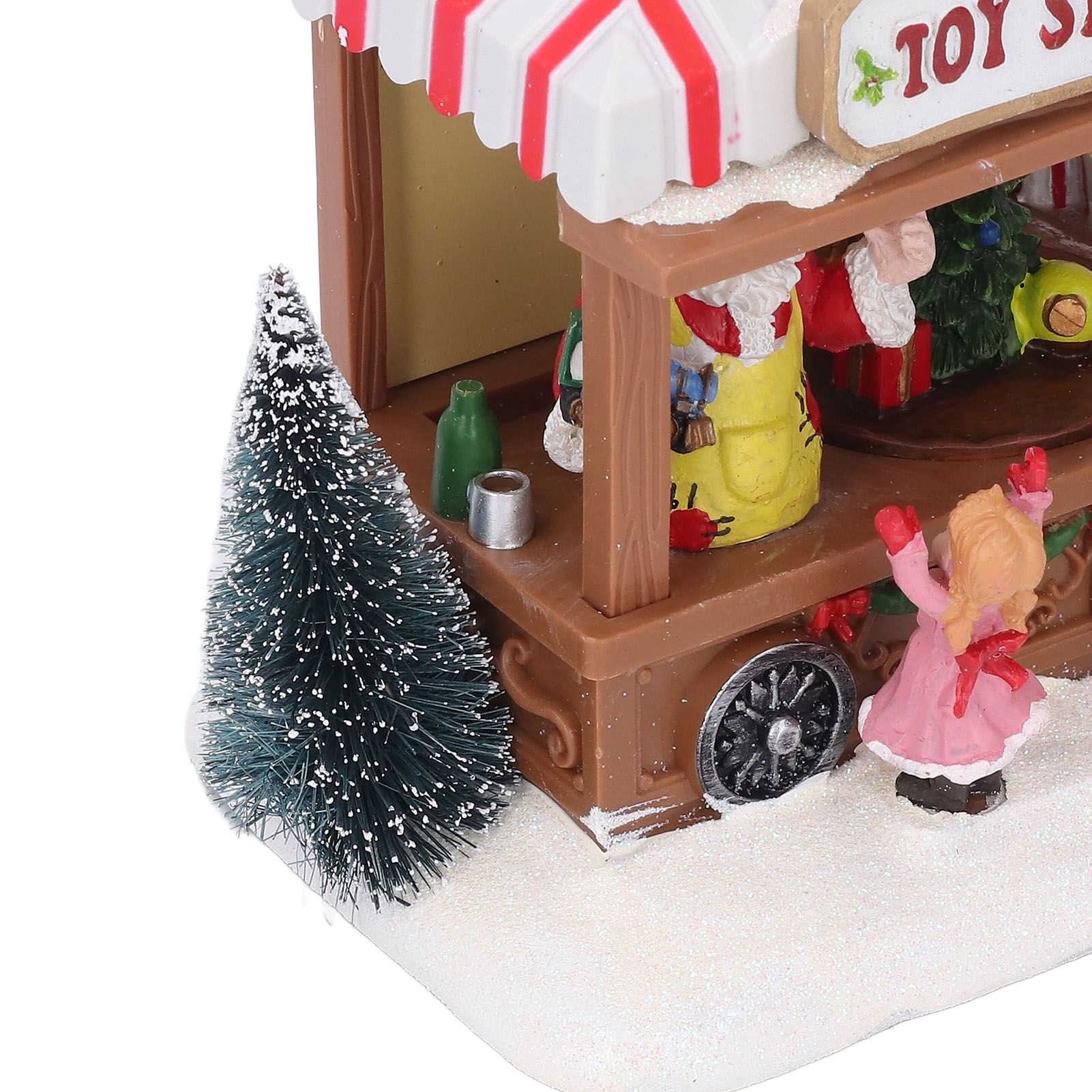 Xmas Music House Glowing Dining Car Music Box Desktop Decorative Ornament view 7