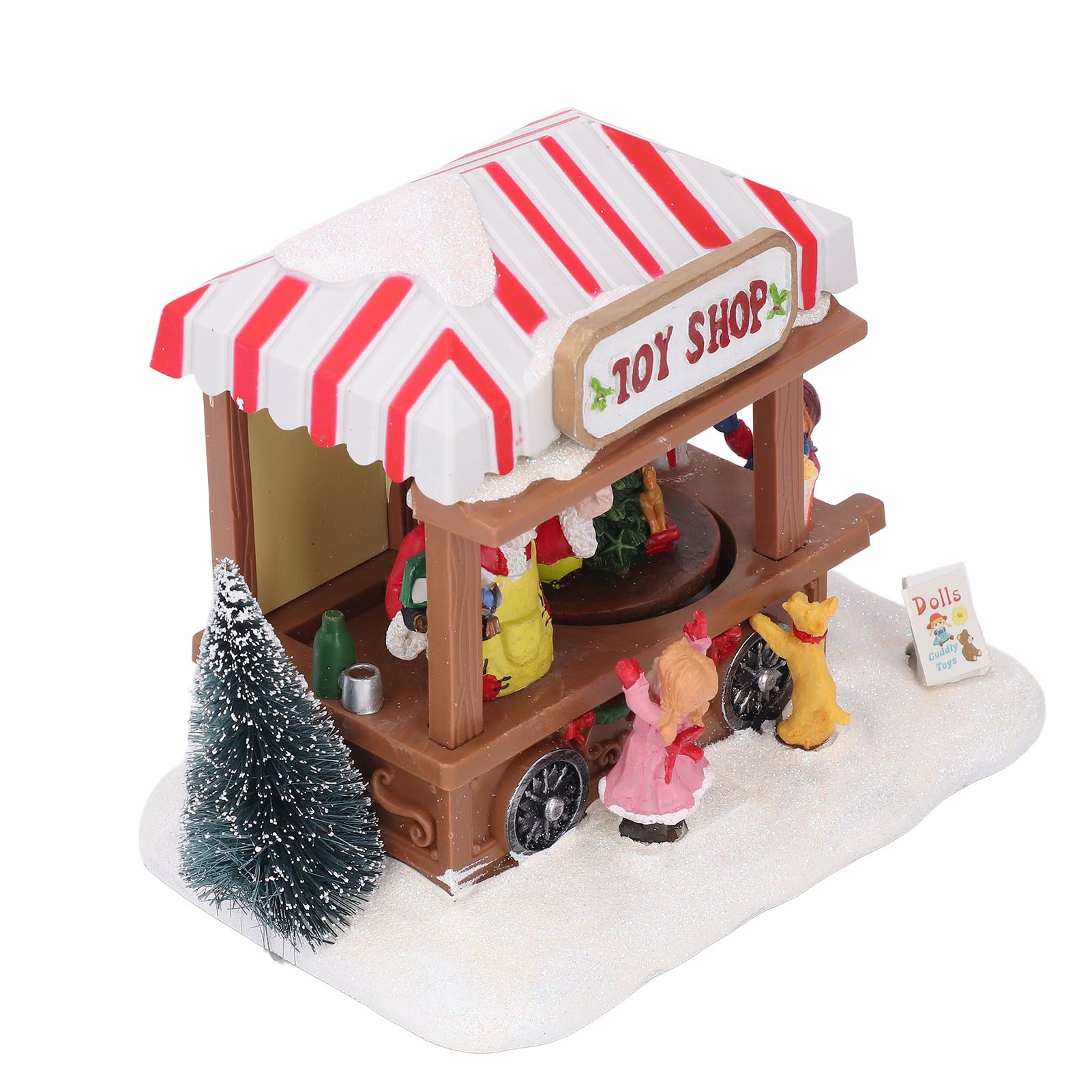 Xmas Music House Glowing Dining Car Music Box Desktop Decorative Ornament view 9