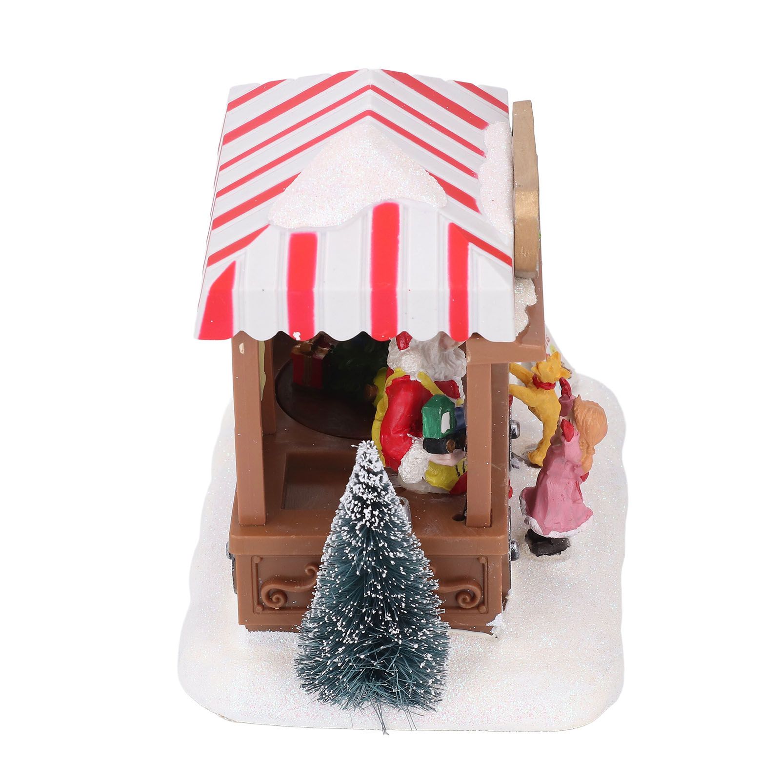 Xmas Music House Glowing Dining Car Music Box Desktop Decorative Ornament view 10