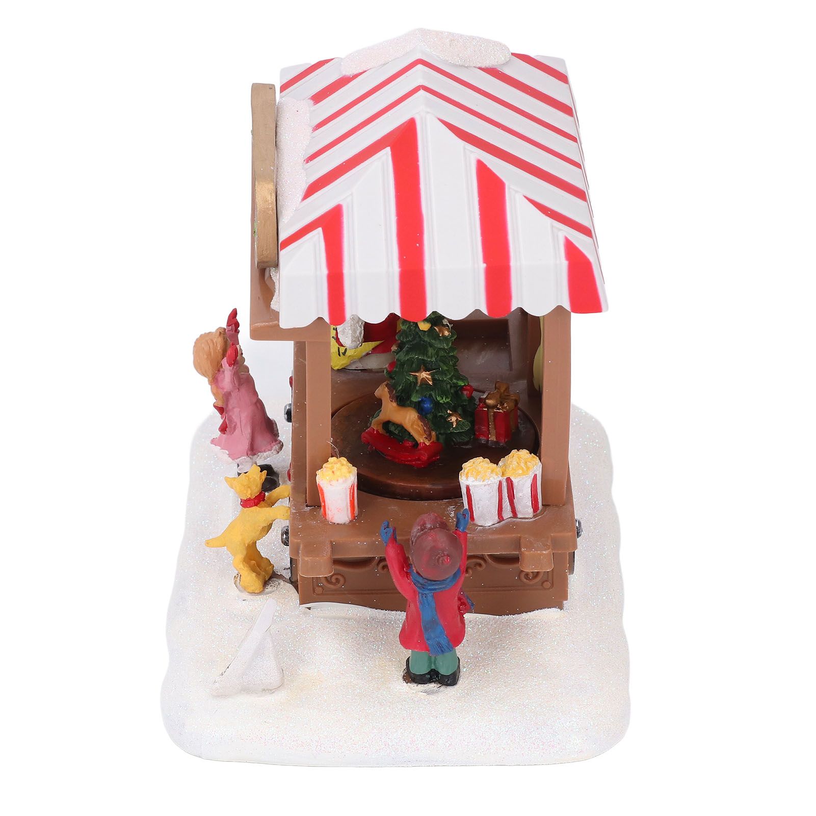 Xmas Music House Glowing Dining Car Music Box Desktop Decorative Ornament view 11
