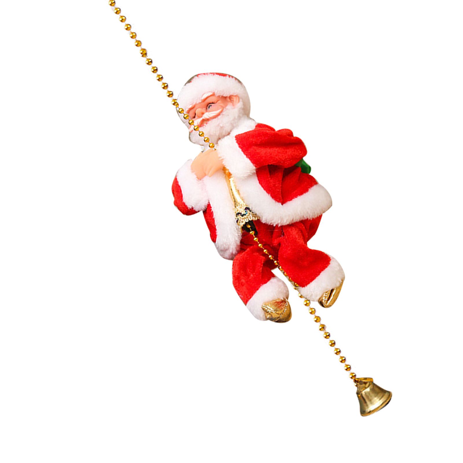 Electric Climbing Santa Ornament Climbs Up and Down Sing Dance Xmas Decoration — image 1