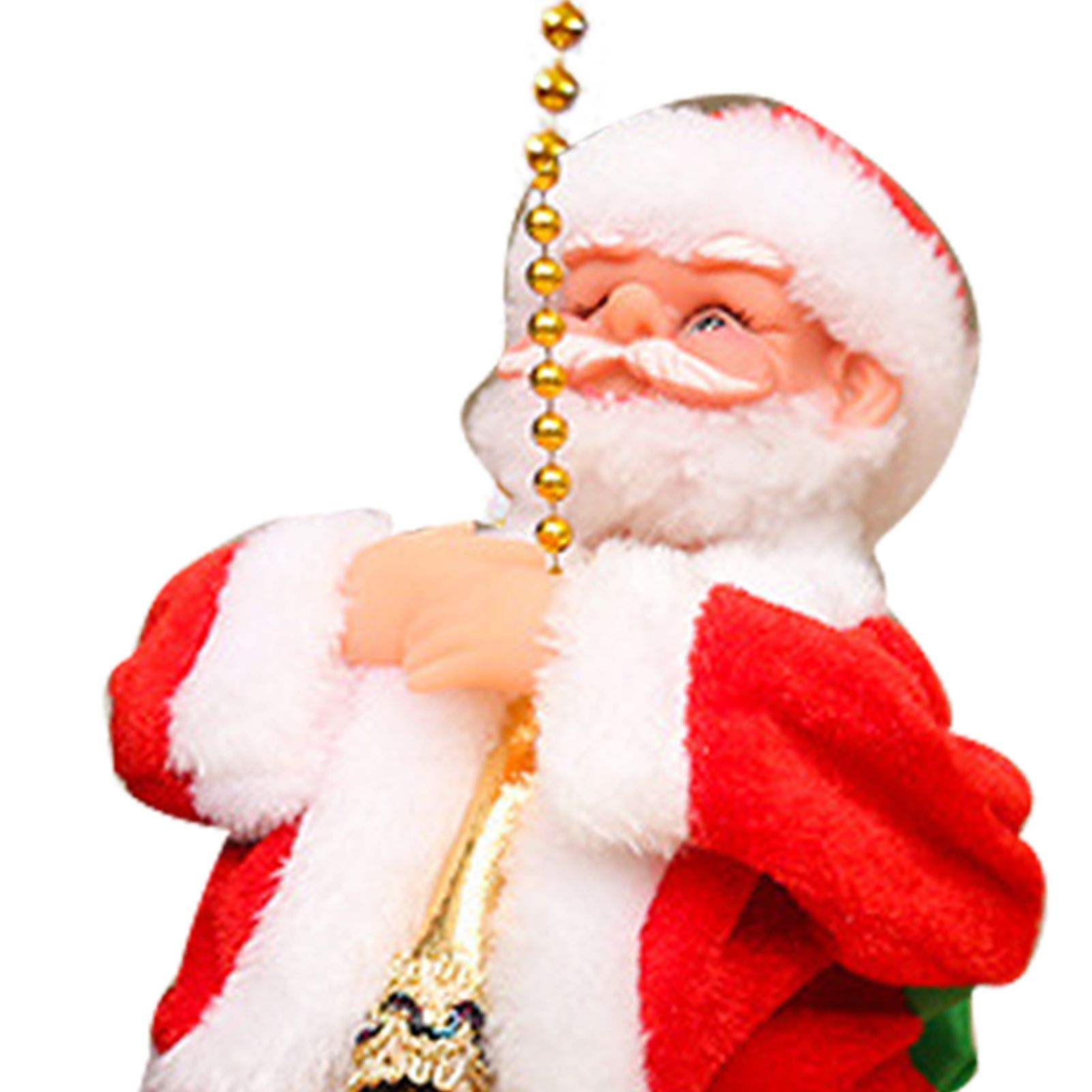 Electric Climbing Santa Ornament Climbs Up and Down Sing Dance Xmas Decoration view 2