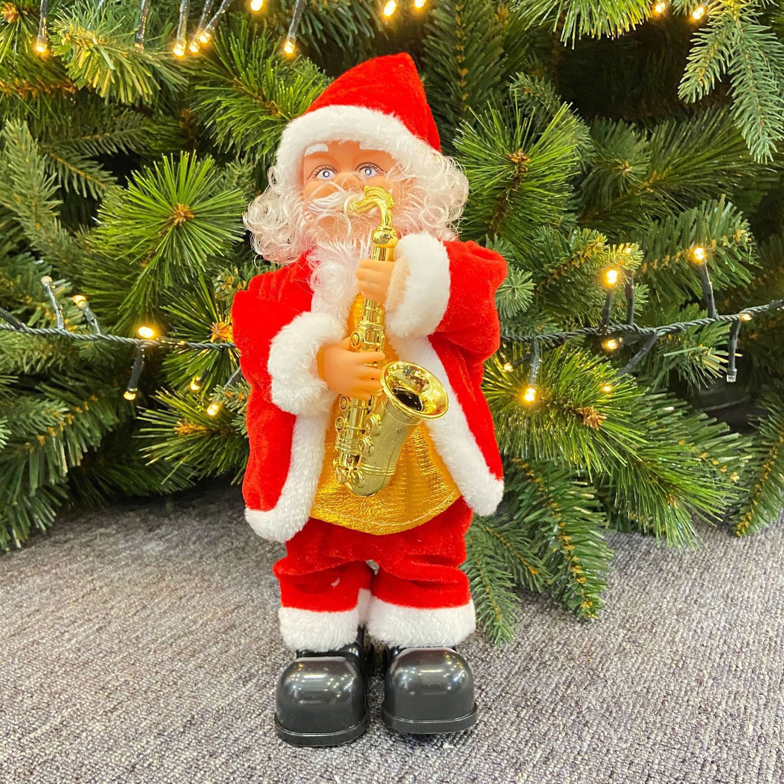 Electric Singing Dancing Santa Musical Figure Decoration Battery Operated Xmas view 9