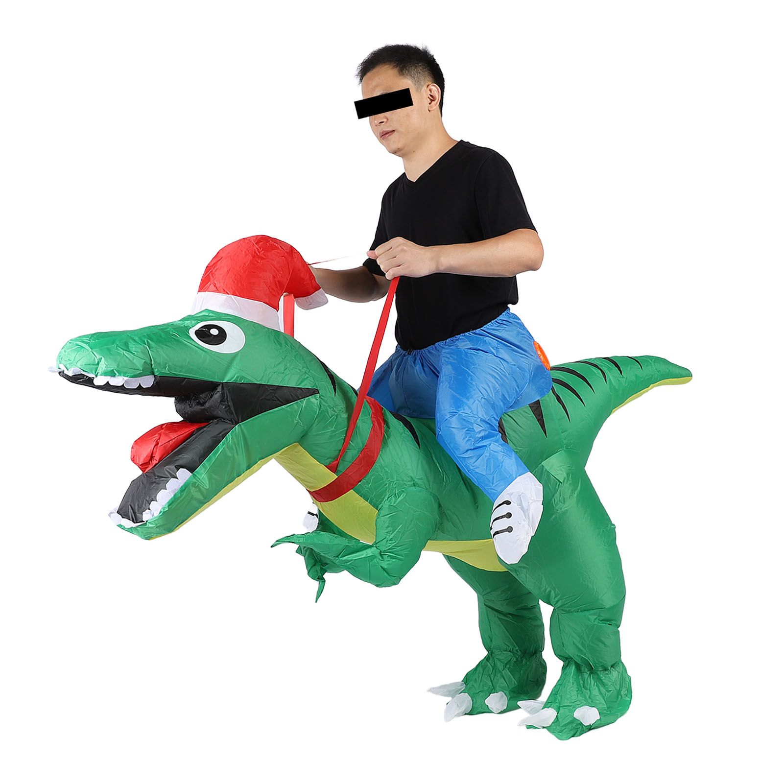 Xmas Riding Dinosaur Costume Xmas Cosplay Costume Funny Xmas Riding Dinosaur