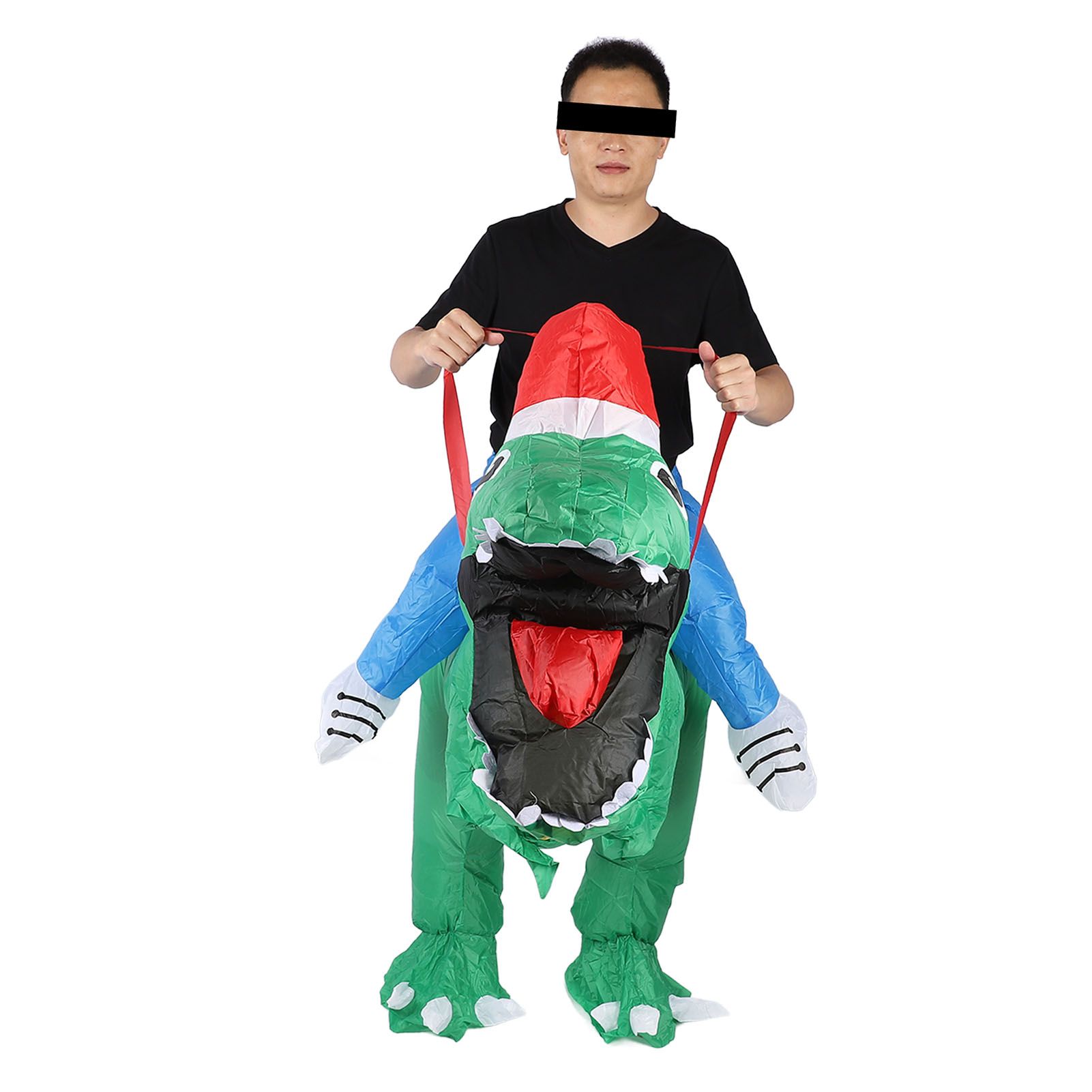 Xmas Riding Dinosaur Costume Xmas Cosplay Costume Funny Xmas Riding Dinosaur view 5