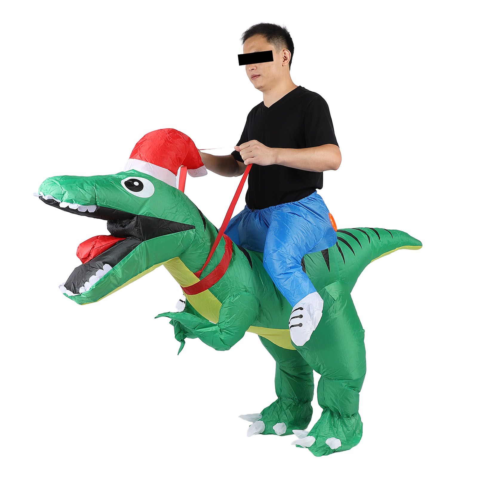 Xmas Riding Dinosaur Costume Xmas Cosplay Costume Funny Xmas Riding Dinosaur view 6
