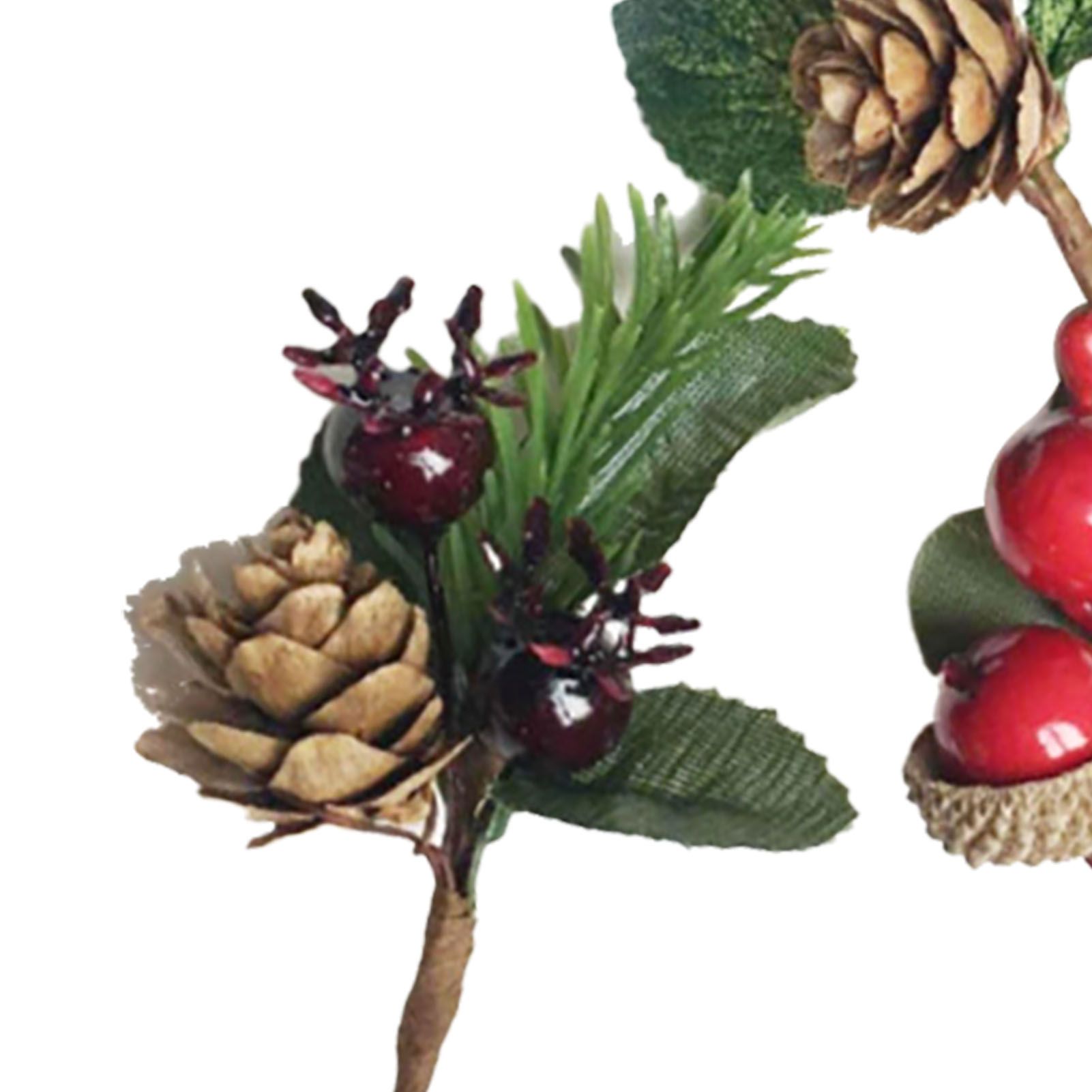 Artificial Flowers Red Berries Pine Cones for Gift Package Plastic Dried view 5