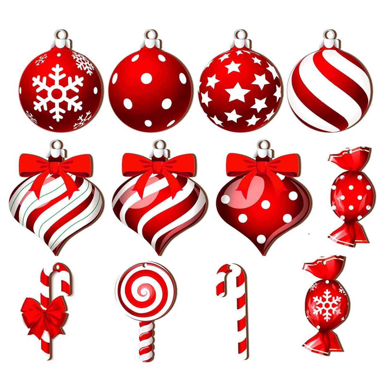 36Pcs Xmas Tree Ornament Plywood Enhanced Ambience Cute Look Xmas Tree Hanging — image 1
