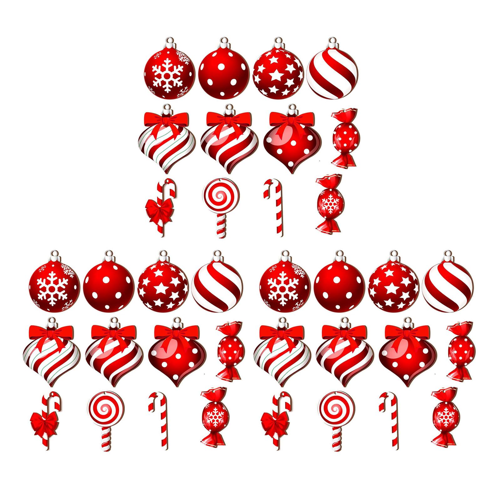 36Pcs Xmas Tree Ornament Plywood Enhanced Ambience Cute Look Xmas Tree Hanging view 3