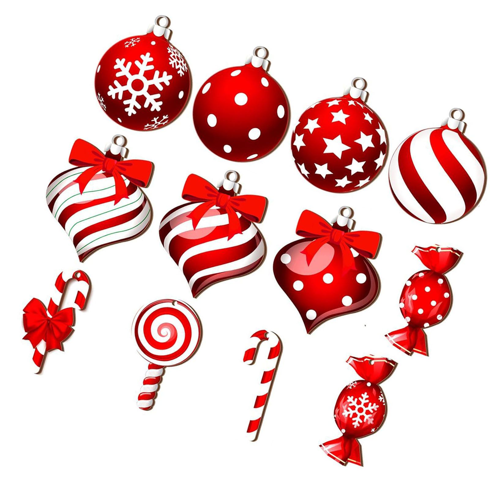 36Pcs Xmas Tree Ornament Plywood Enhanced Ambience Cute Look Xmas Tree Hanging view 4