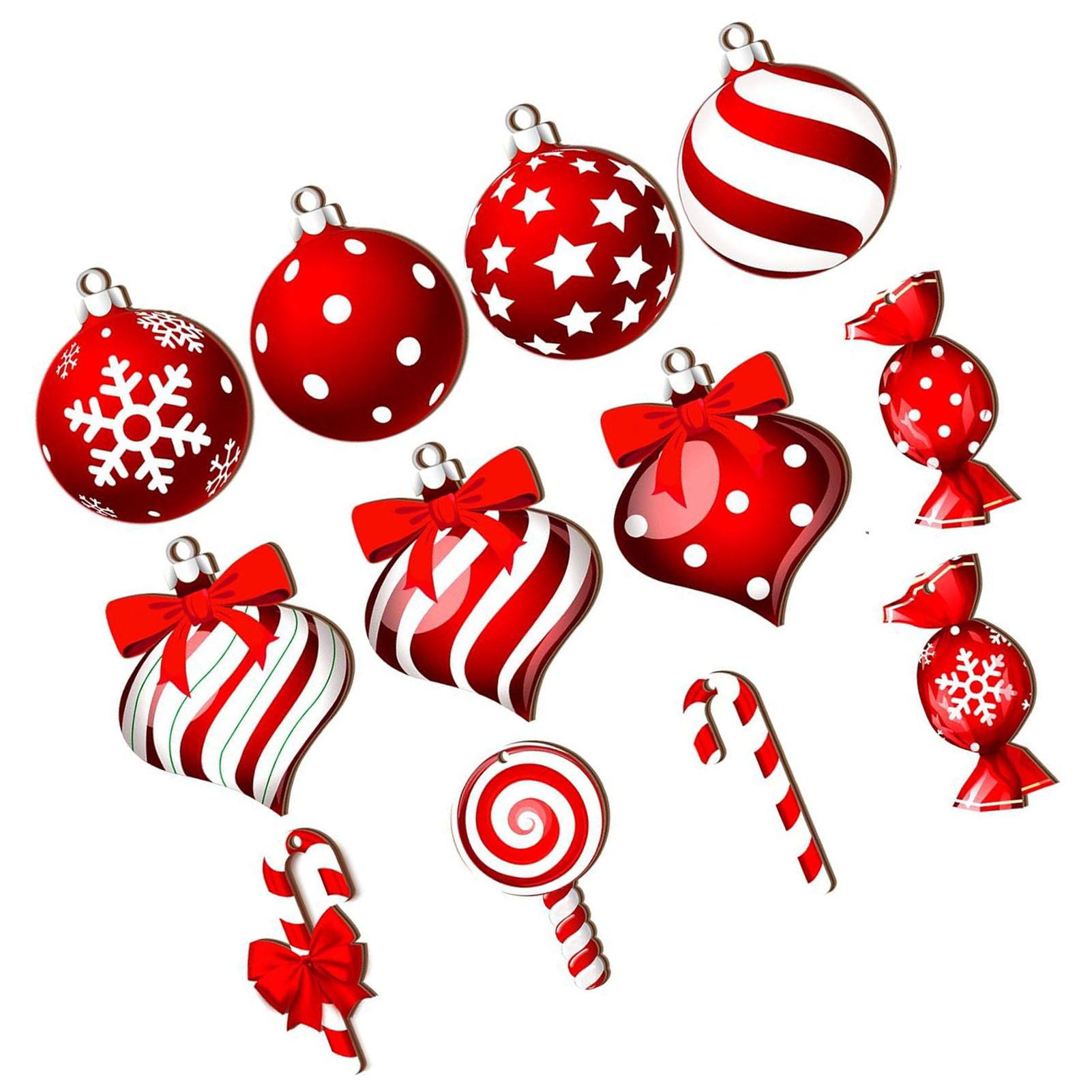 36Pcs Xmas Tree Ornament Plywood Enhanced Ambience Cute Look Xmas Tree Hanging view 6